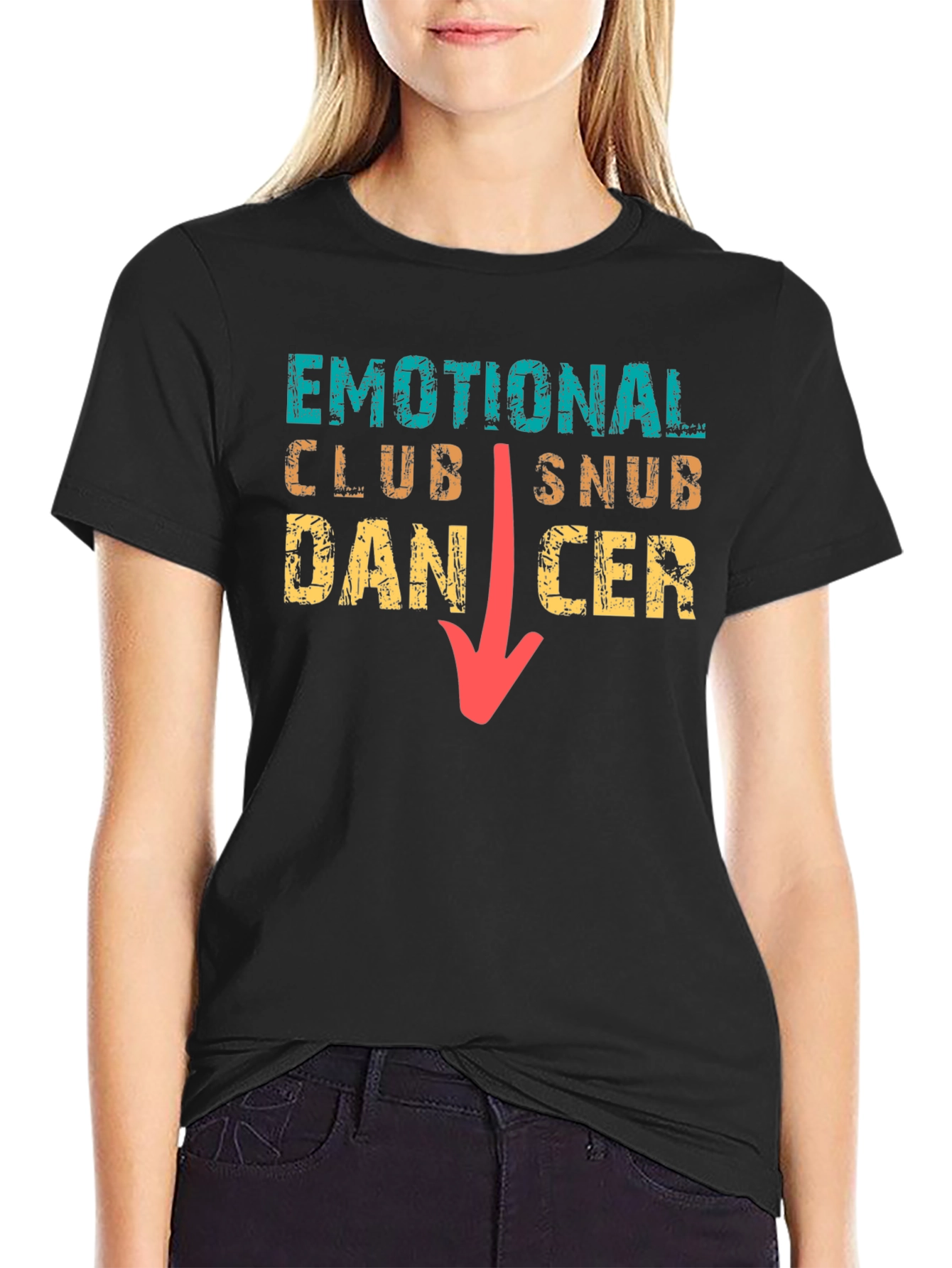 Black Emotional Club Snub Dancer T-Shirt Funny Tee view 2