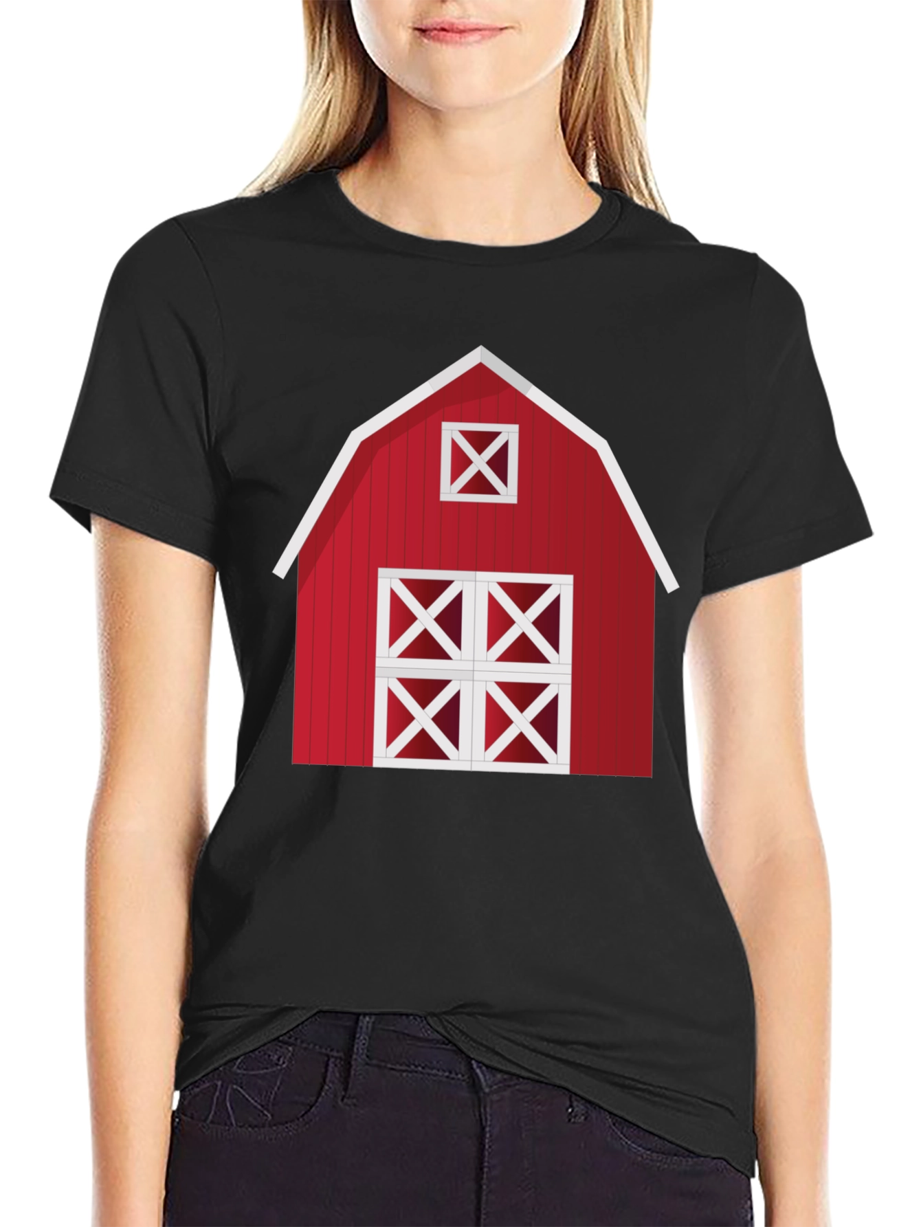 Black Red Barn Graphic Tee - Farmhouse Style view 2