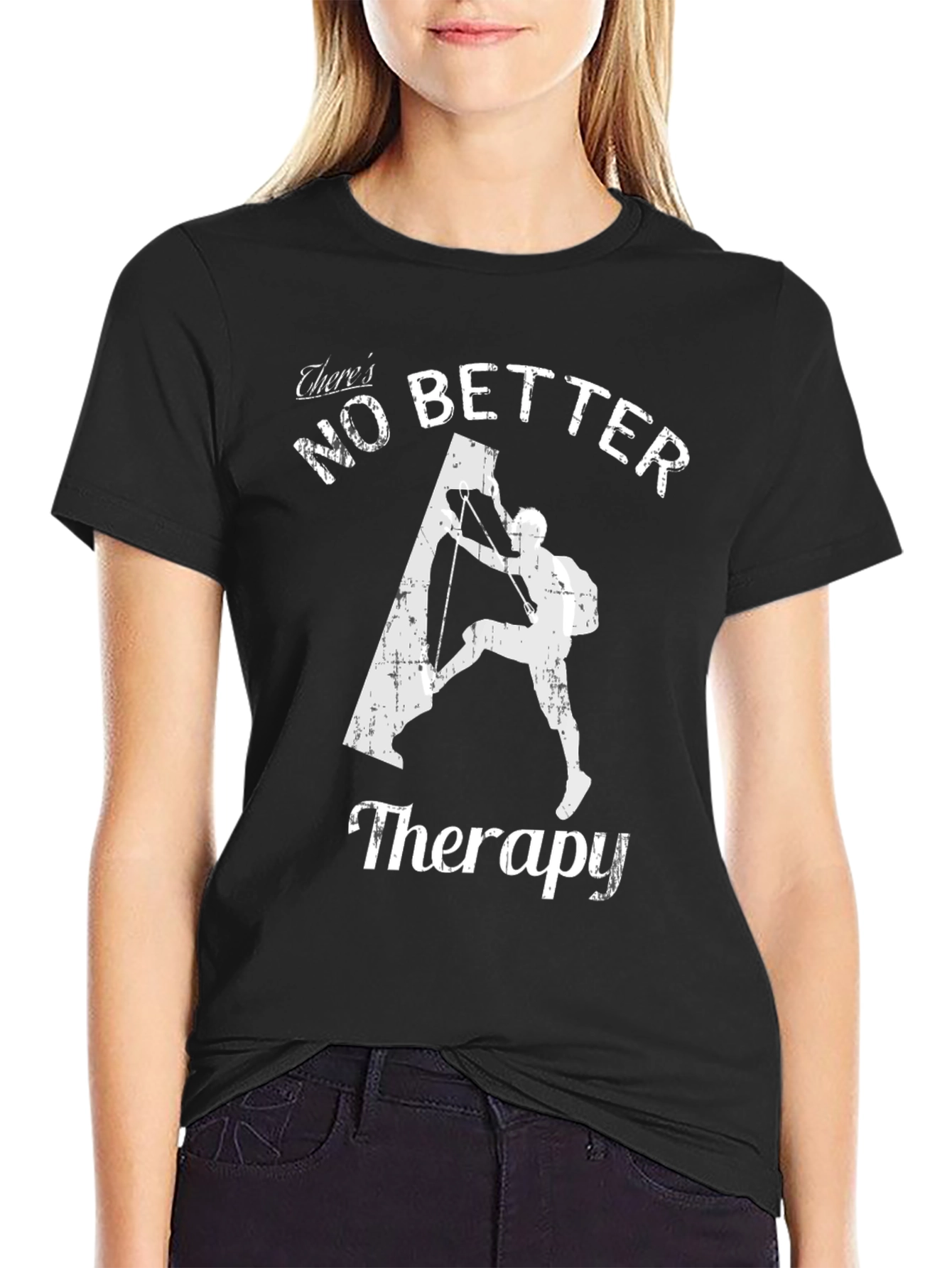 Black Climbing Therapy Graphic T-Shirt view 2