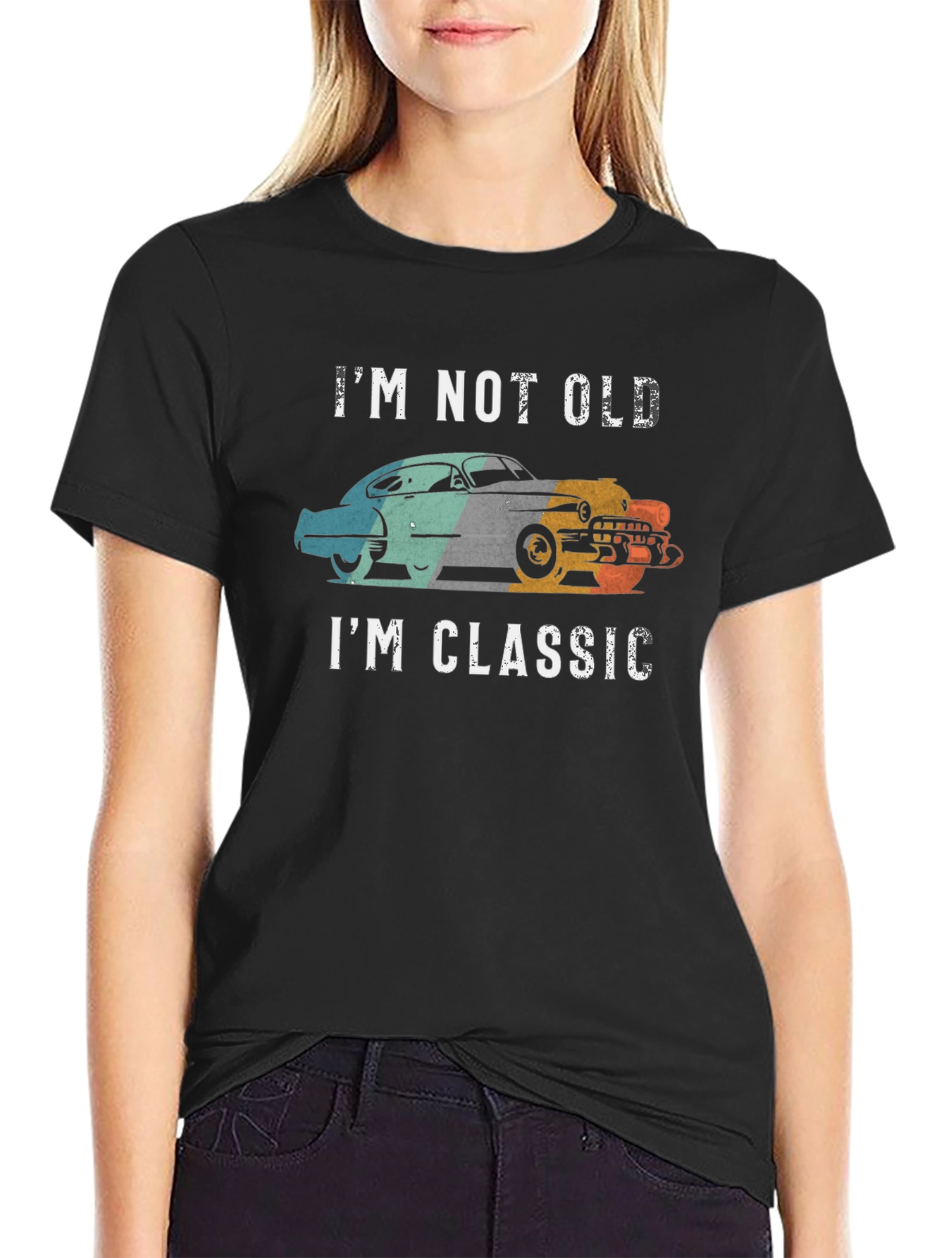 Black I'm Not Old I'm Classic Car T-Shirt view 2