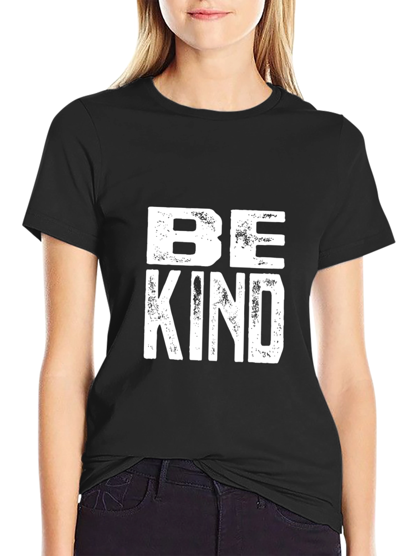 Black Be Kind Graphic Tee - Black Cotton Blend view 2