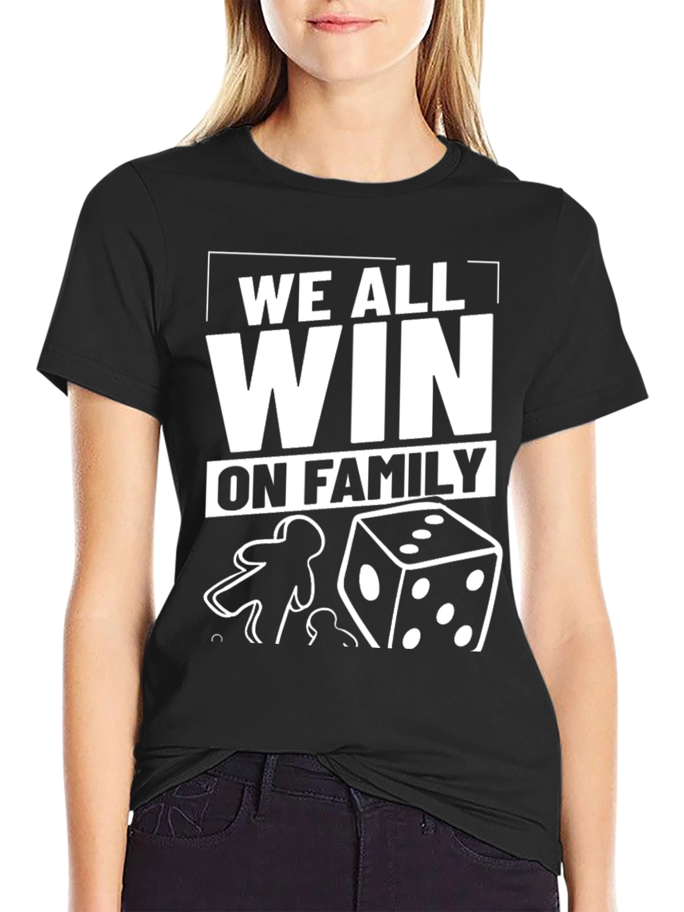 Black We All Win On Family T-Shirt view 2