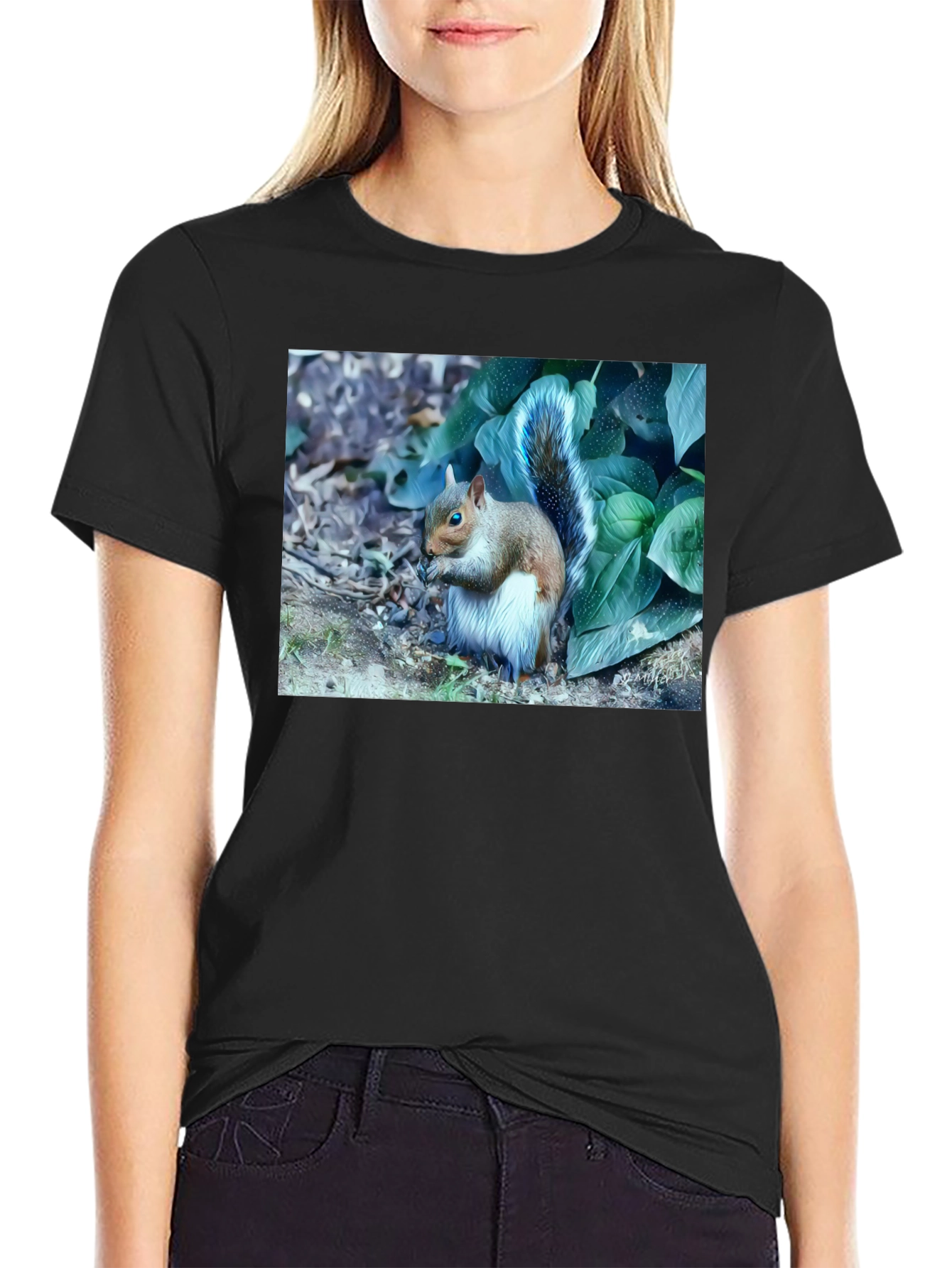 Black Squirrel T-Shirt: Nature Lover's Tee view 2