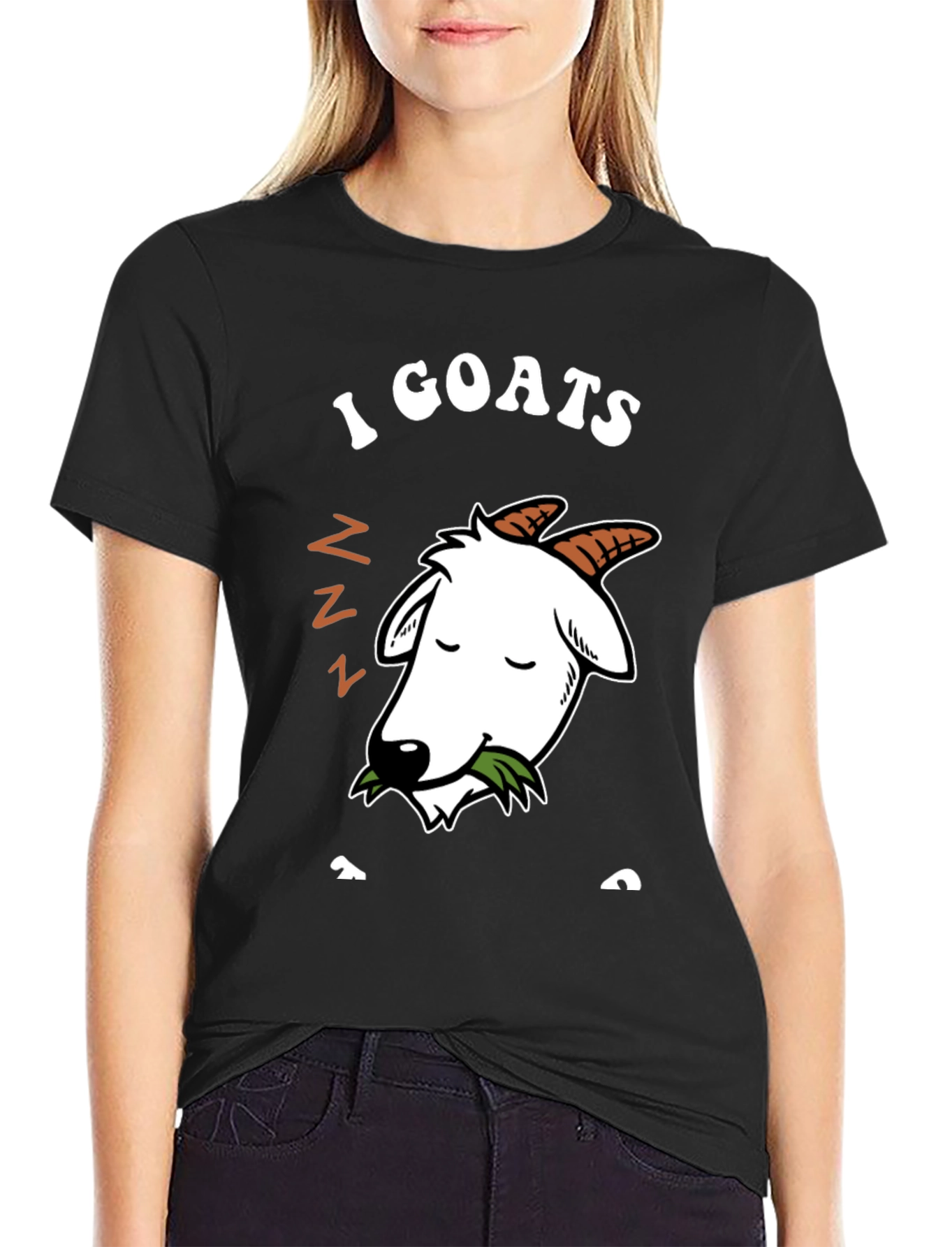 Black I Goats To Sleep Funny Graphic T-Shirt view 2