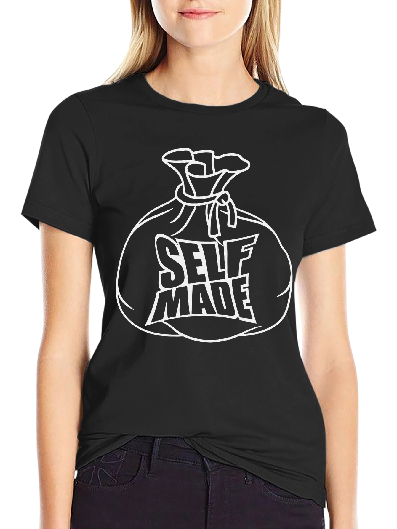 Black Self Made Graphic Tee - Black T-Shirt view 2