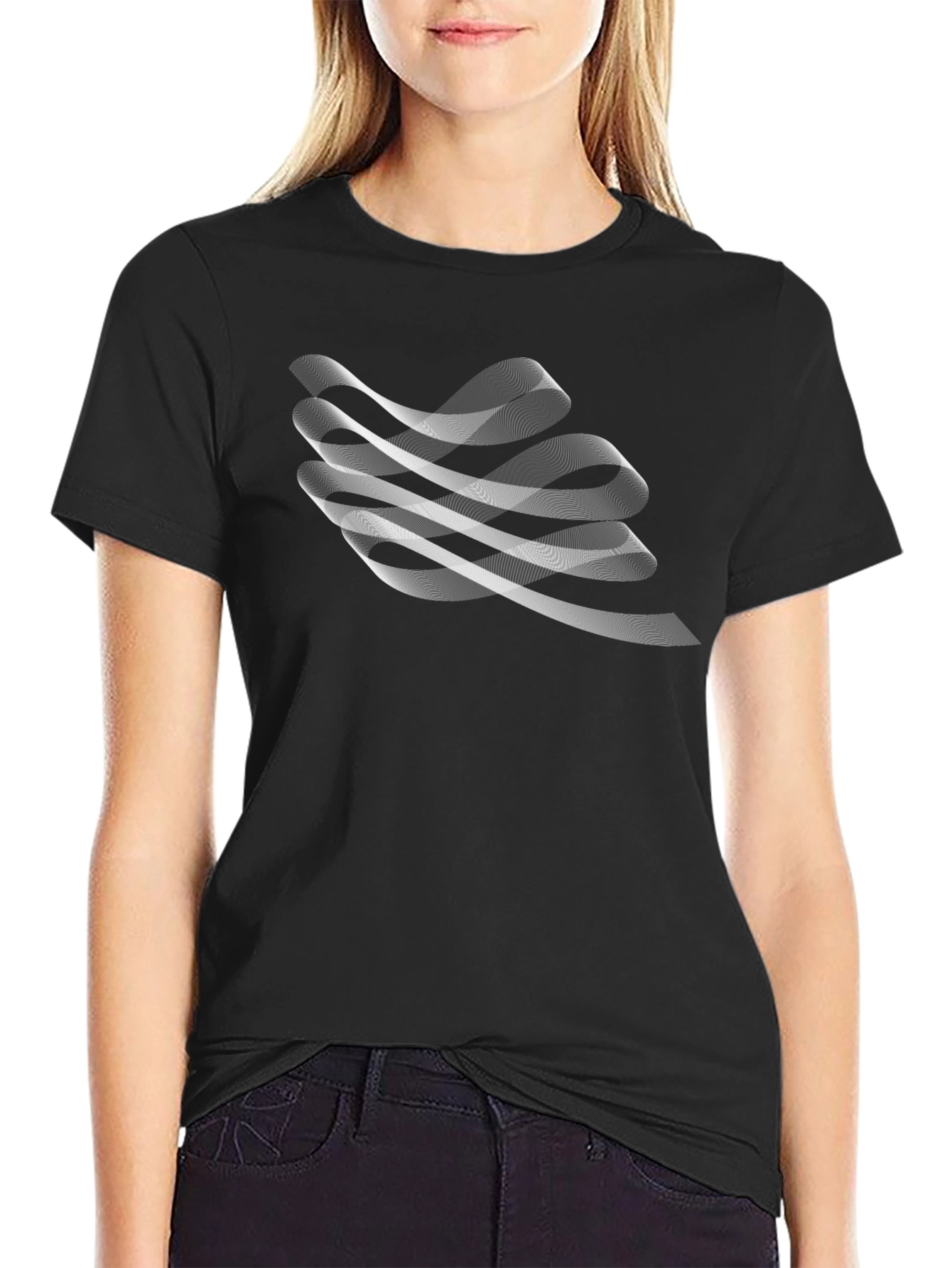 Abstract Graphic Tee - Modern Black T-Shirt - 2