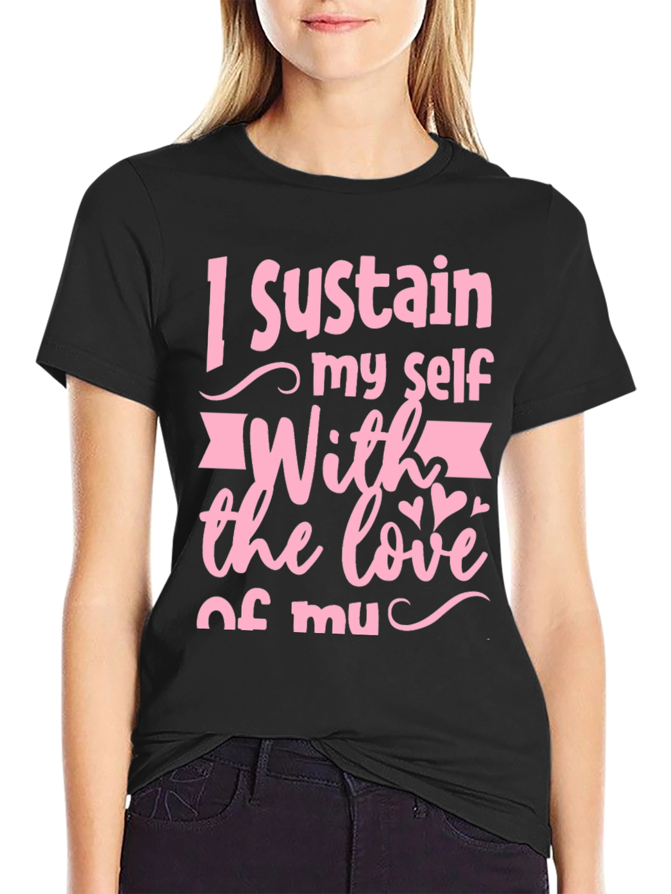 Black I Sustain Myself With Love Graphic Tee view 2