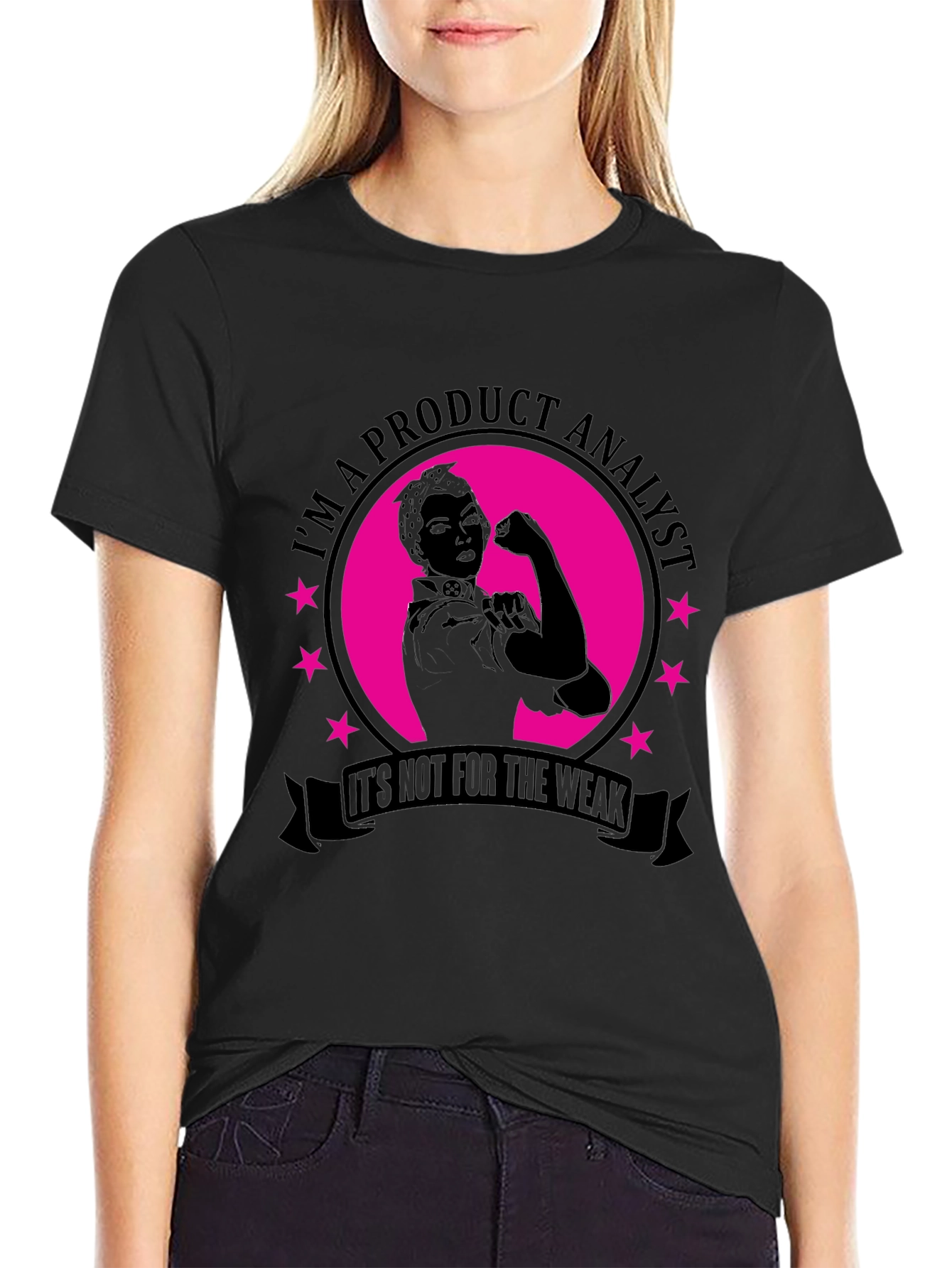 Black Product Analyst T-Shirt - Strong Women Design view 2