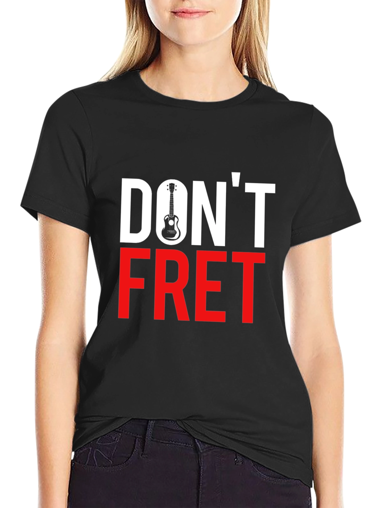 Black Don't Fret Guitar T-Shirt view 2