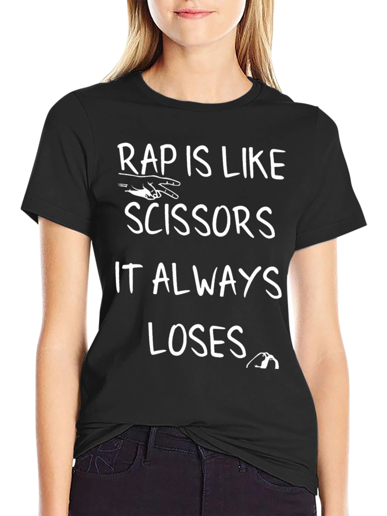 Black Rap Scissors Loses Graphic T-Shirt view 2