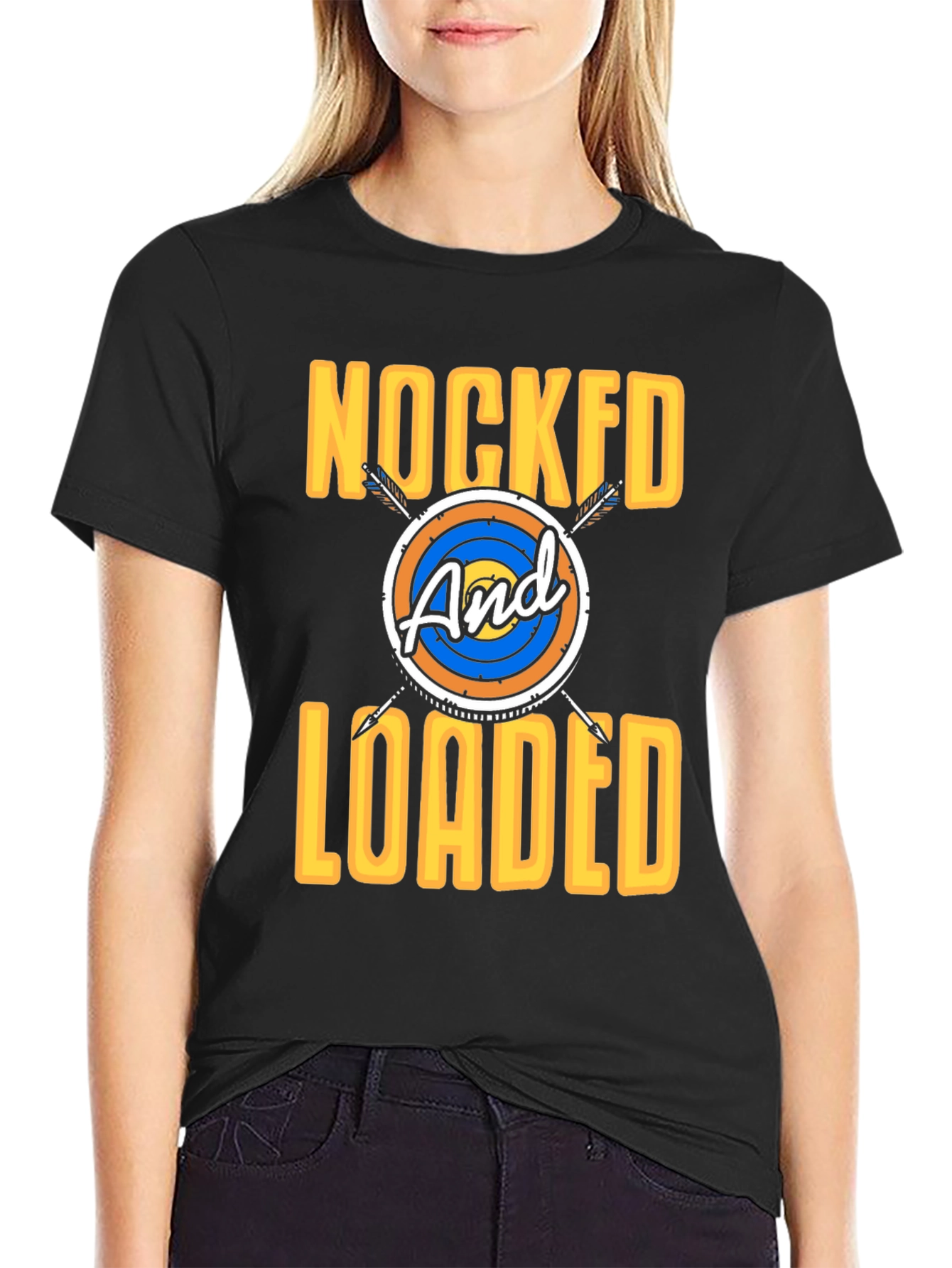 Black Archery "Nocked and Loaded" Graphic T-Shirt view 2