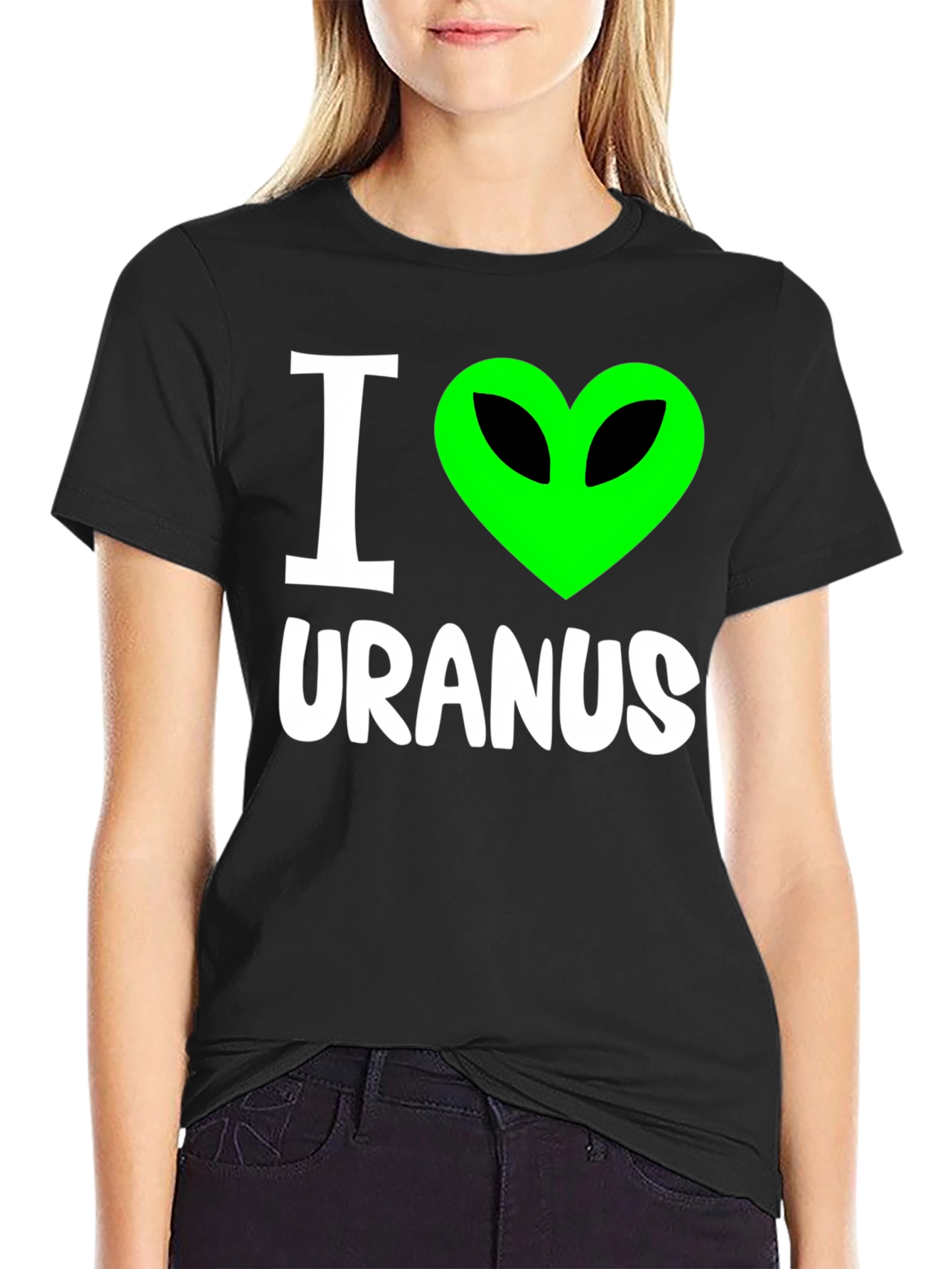 Black I Love Uranus Graphic T-Shirt view 2