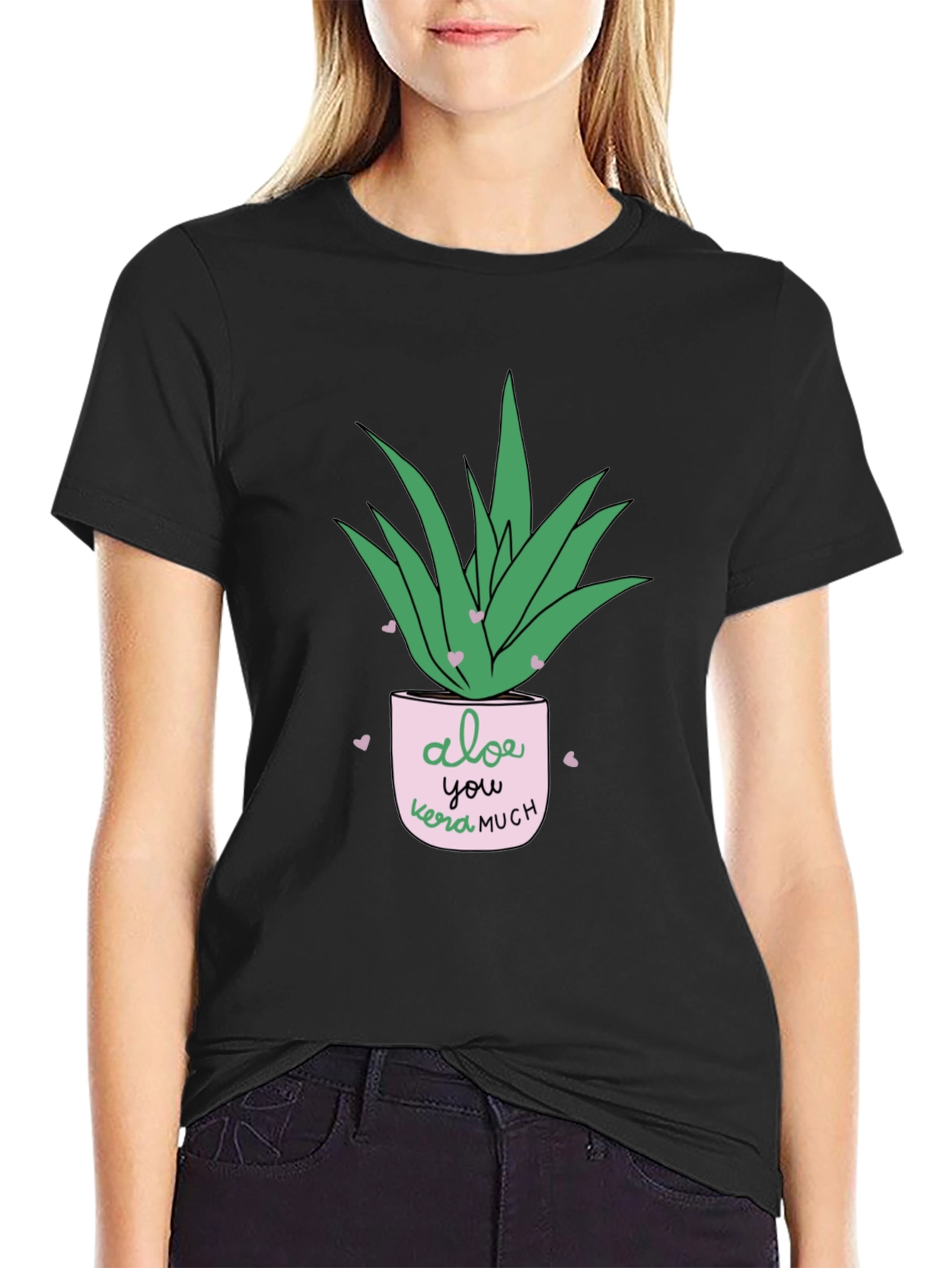 Black Aloe You Vera Much Black T-Shirt view 2