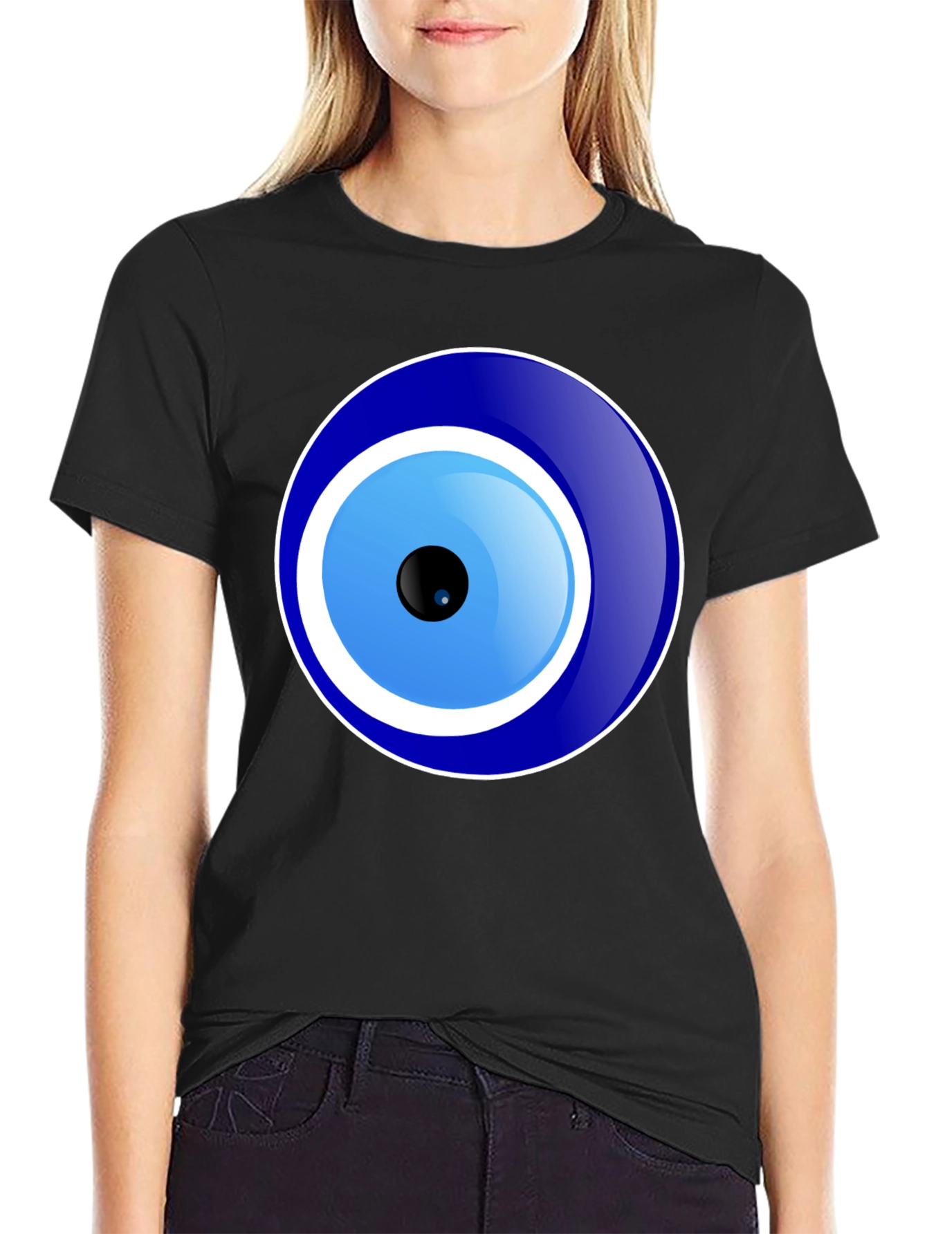 Black Evil Eye Graphic T-Shirt - Unisex Black Tee view 2