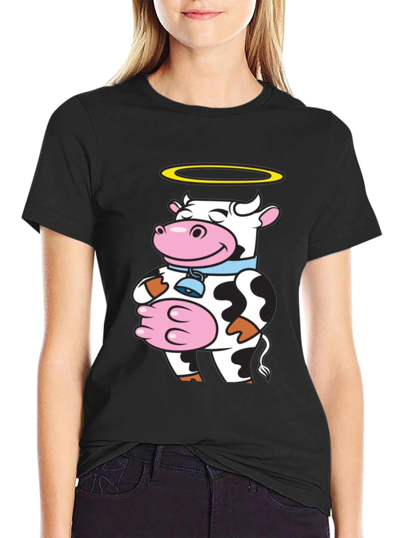 Black Holy Cow Graphic Tee - Unique Novelty Shirt view 2