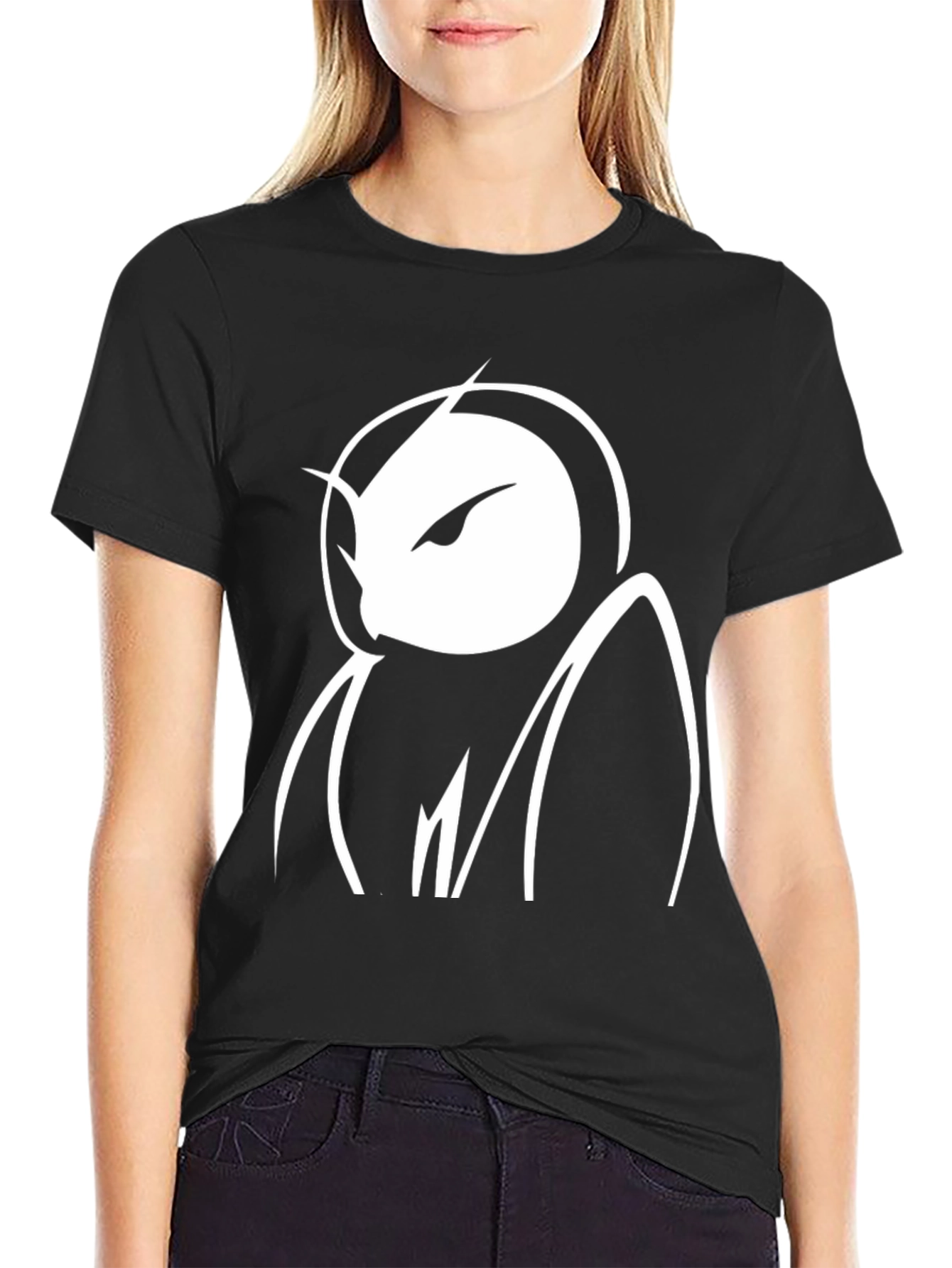 Abstract Owl Graphic Black T-Shirt - 2