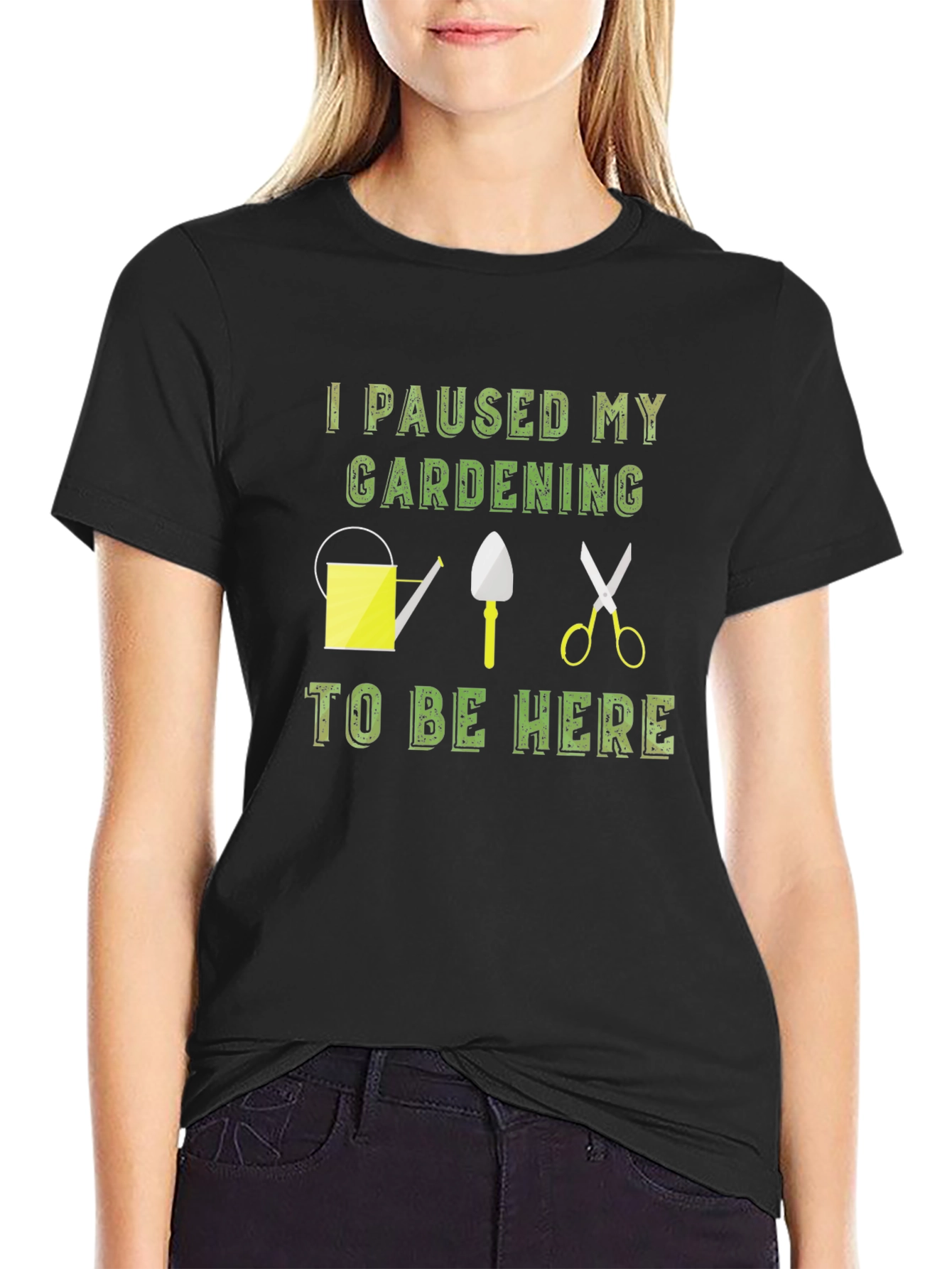 Black Gardening Pause T-Shirt - Funny Gardener Gift view 2