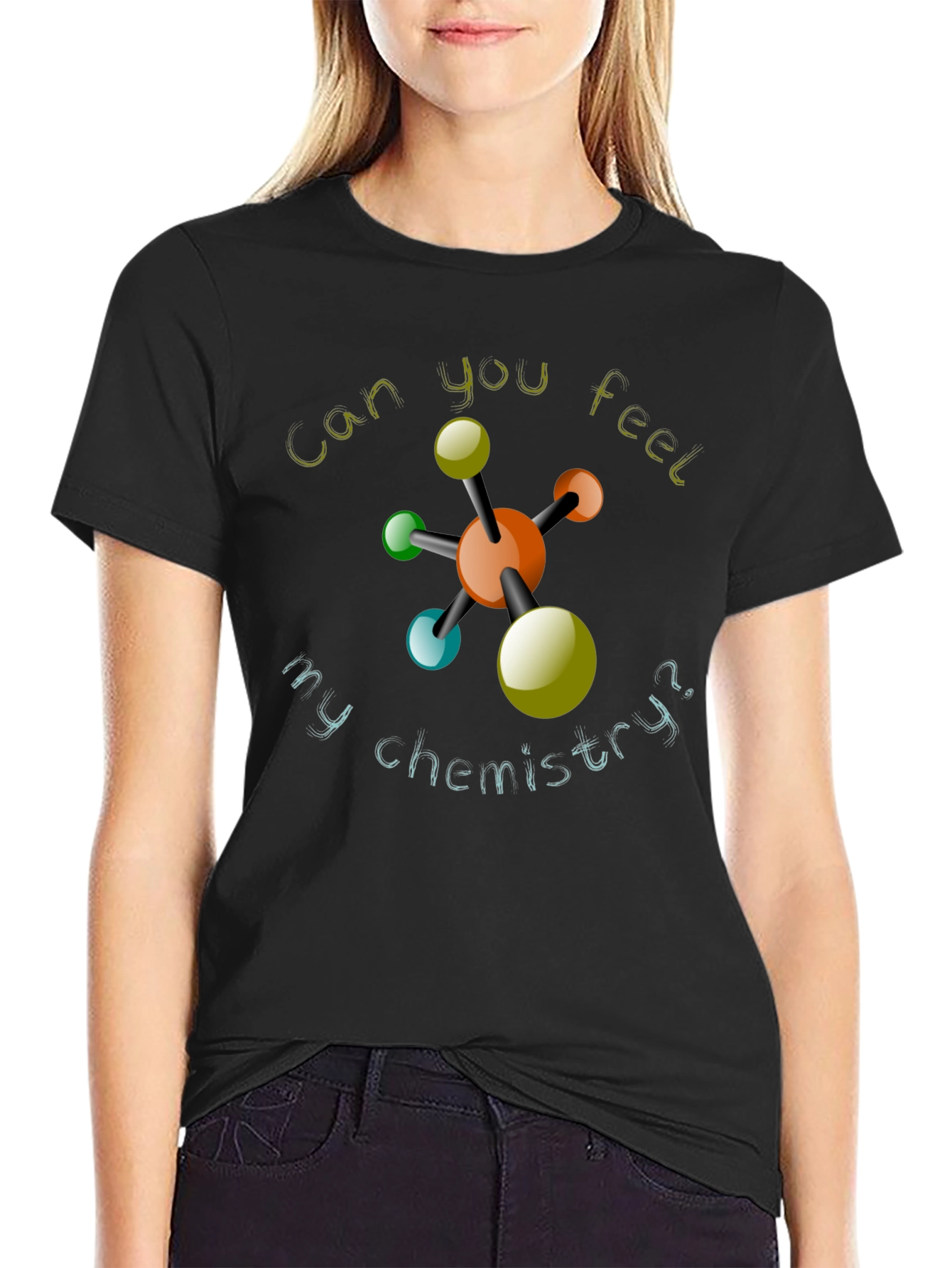 Black Chemistry Humor Black T-Shirt view 2