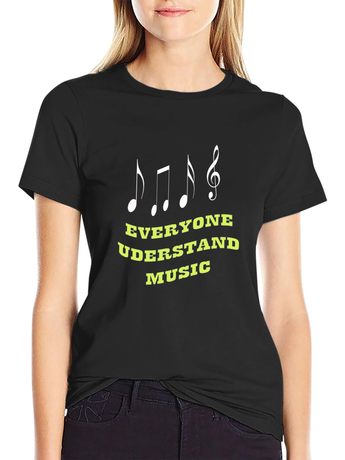 Black Everyone Understand Music Black Graphic Tee view 2