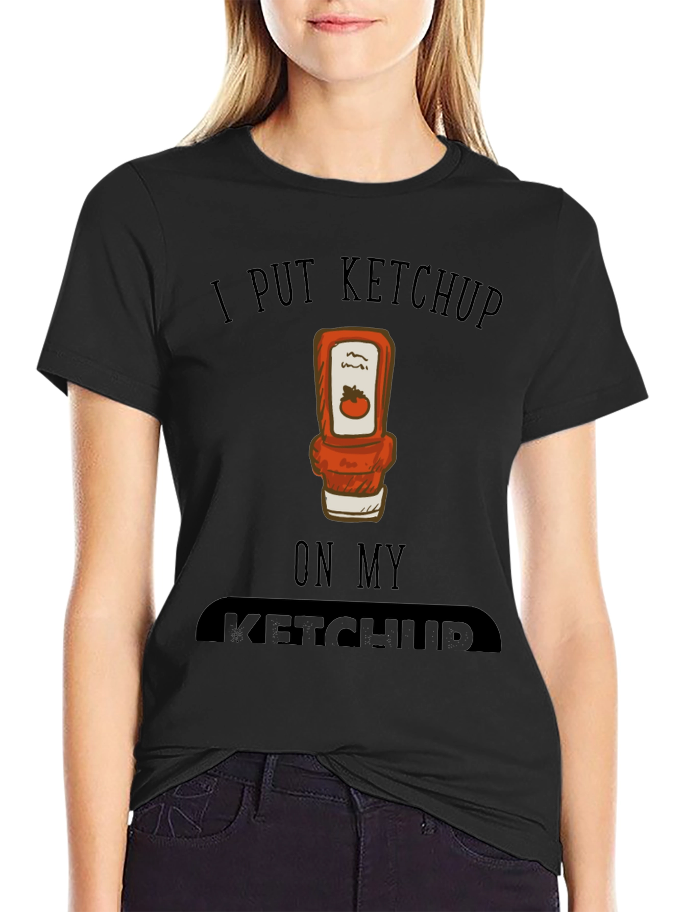 Black I Put Ketchup on My Ketchup Graphic Tee view 2