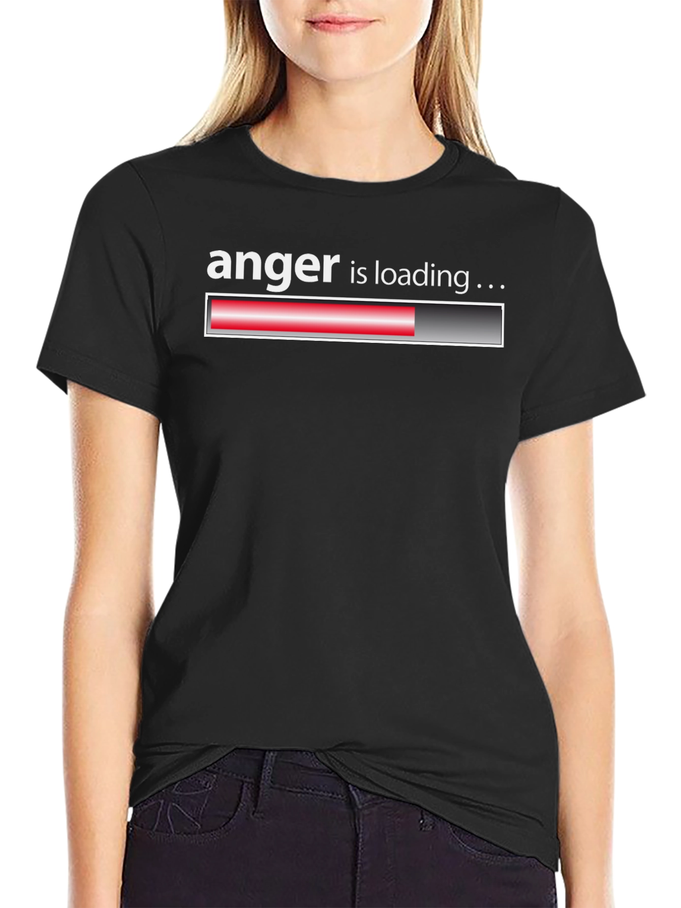 Black Anger is Loading T-Shirt - Funny Graphic Tee view 2