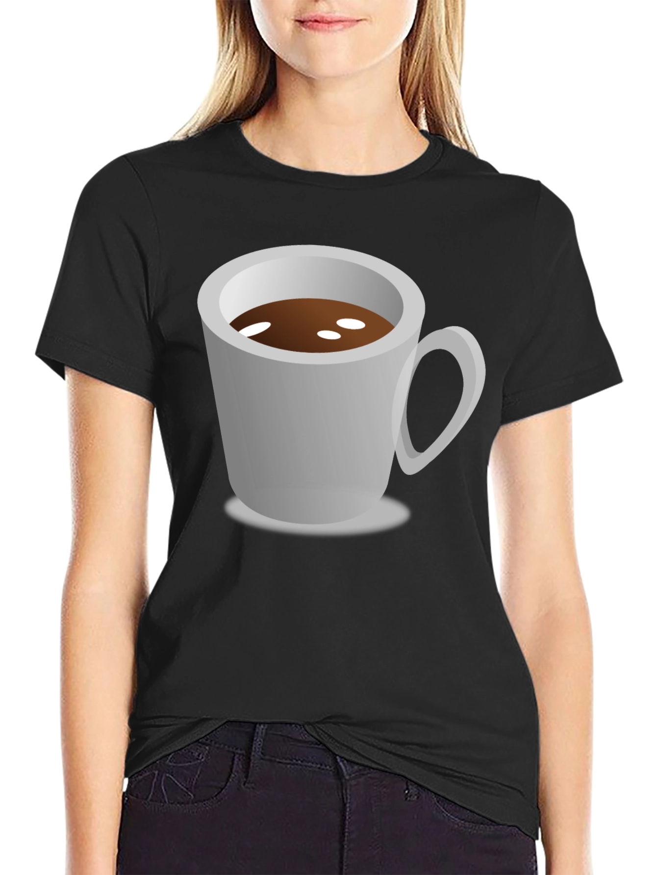 Black Coffee Cup Graphic Tee - Black Unisex Shirt view 2
