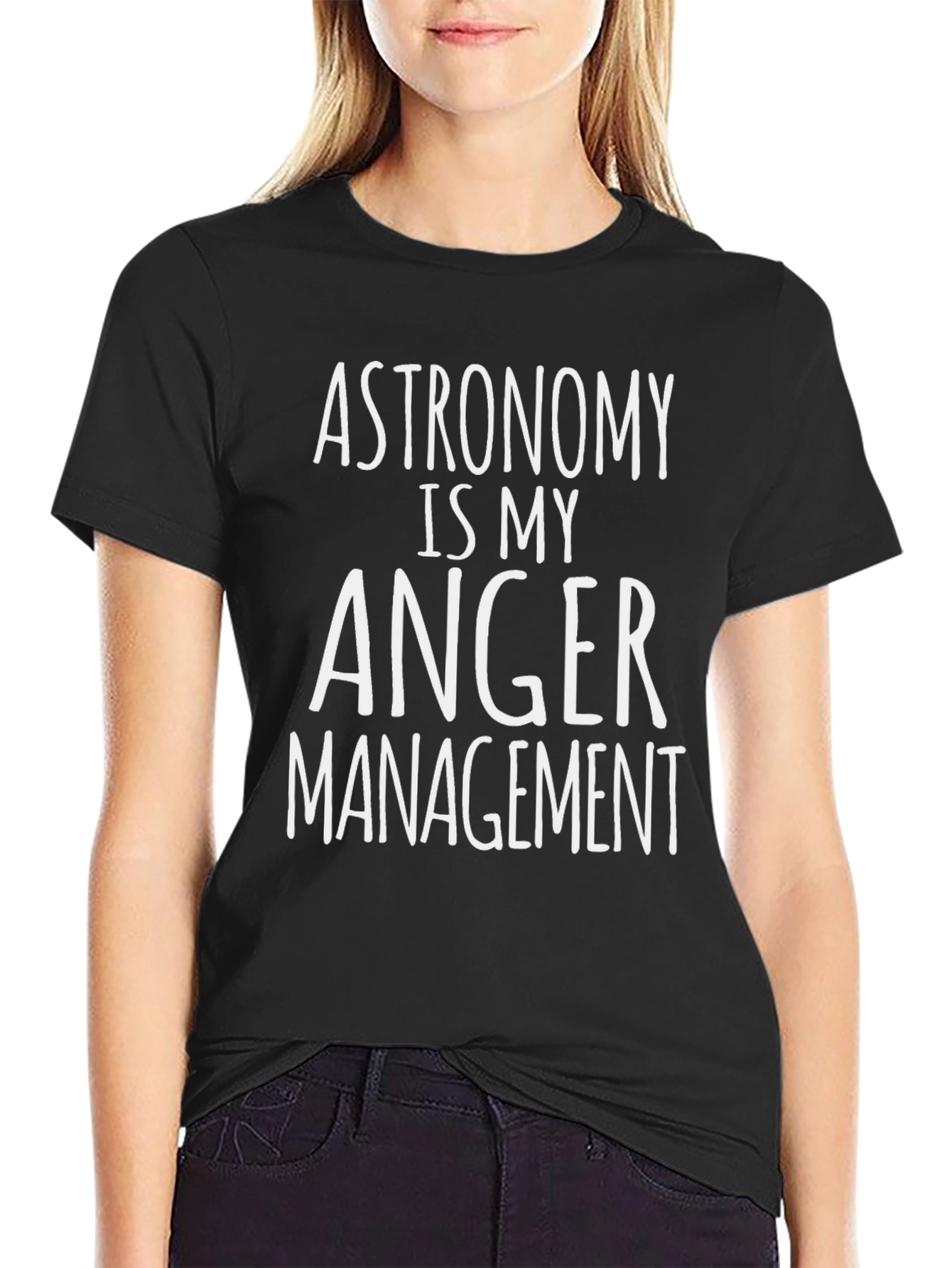 Black Astronomy Anger Management T-Shirt - Black view 2