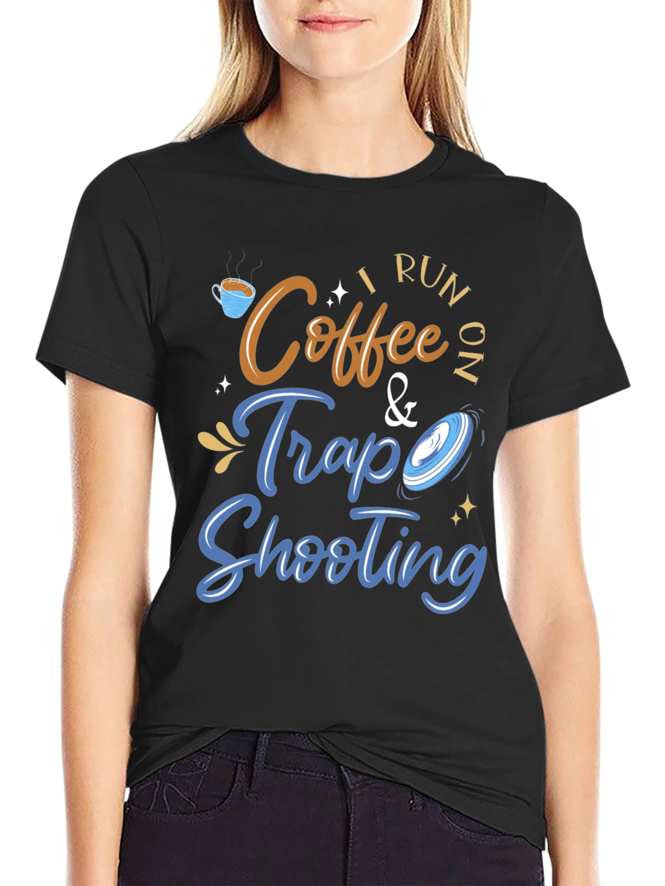 Black Coffee & Trap Shooting Graphic Tee view 2