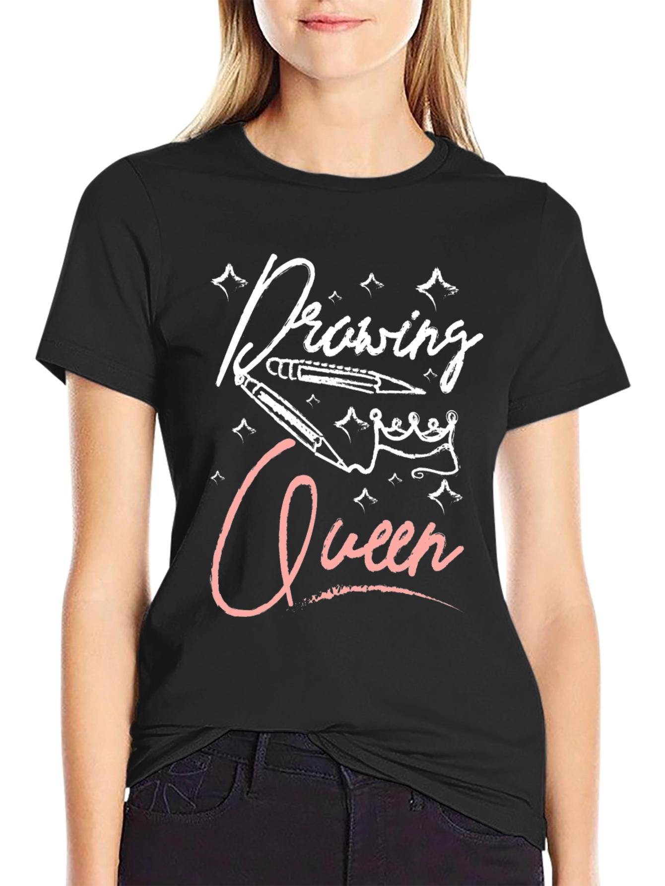 Black Drawing Queen Black T-Shirt view 2