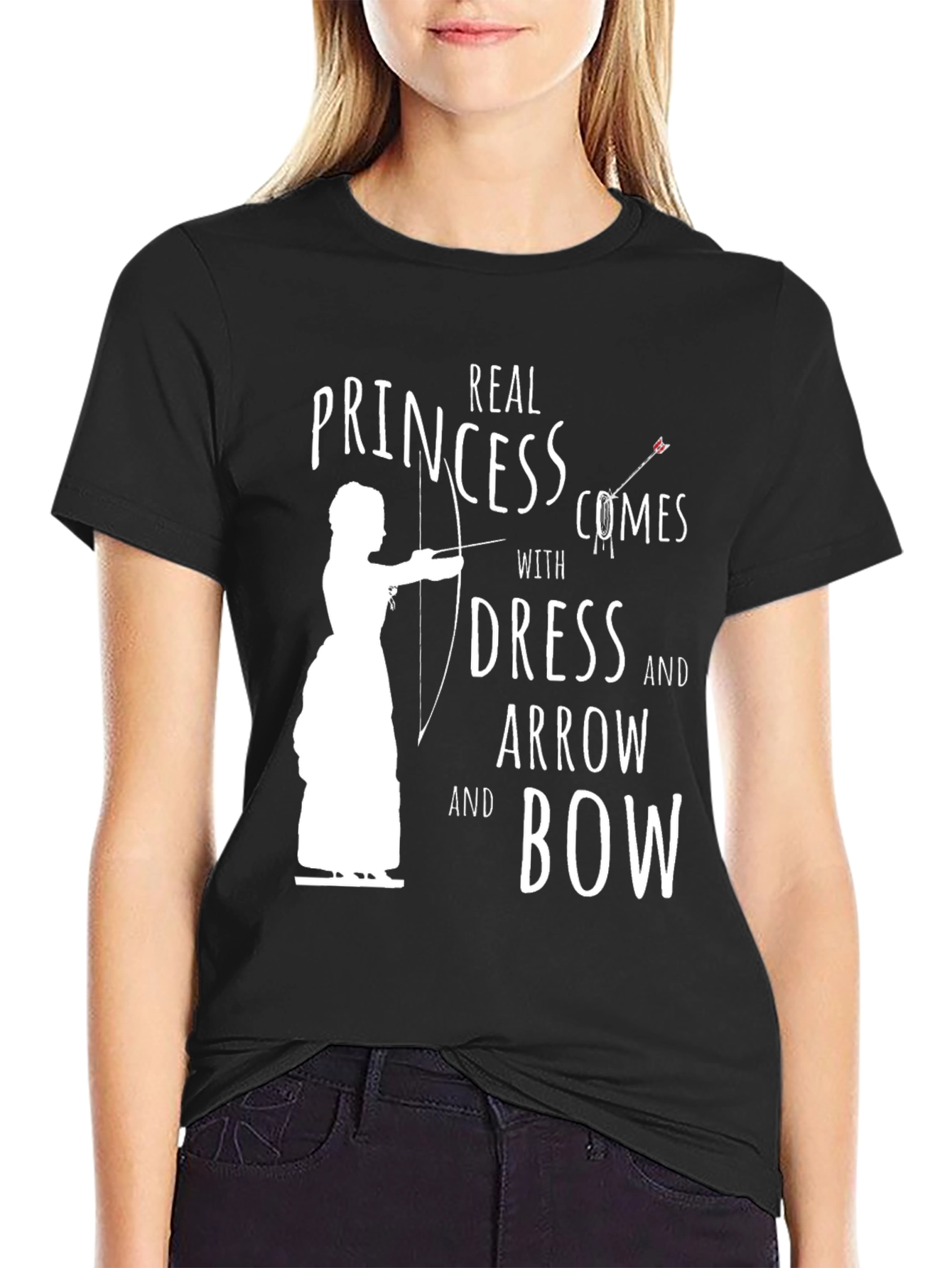Princess Dress Arrow Bow Graphic T-Shirt - 2