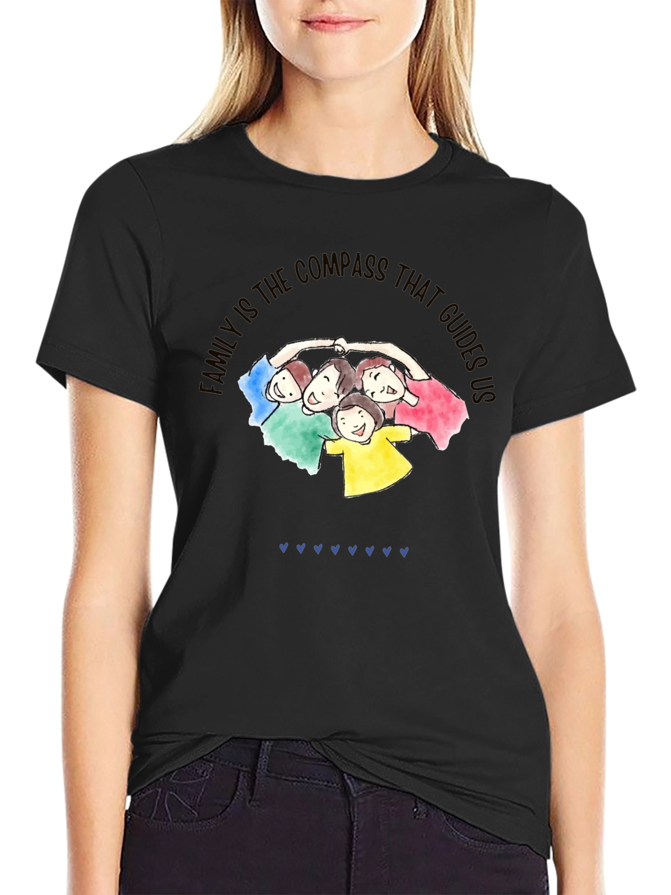 Black Family Compass Graphic Tee - Unisex Cotton Blend view 2