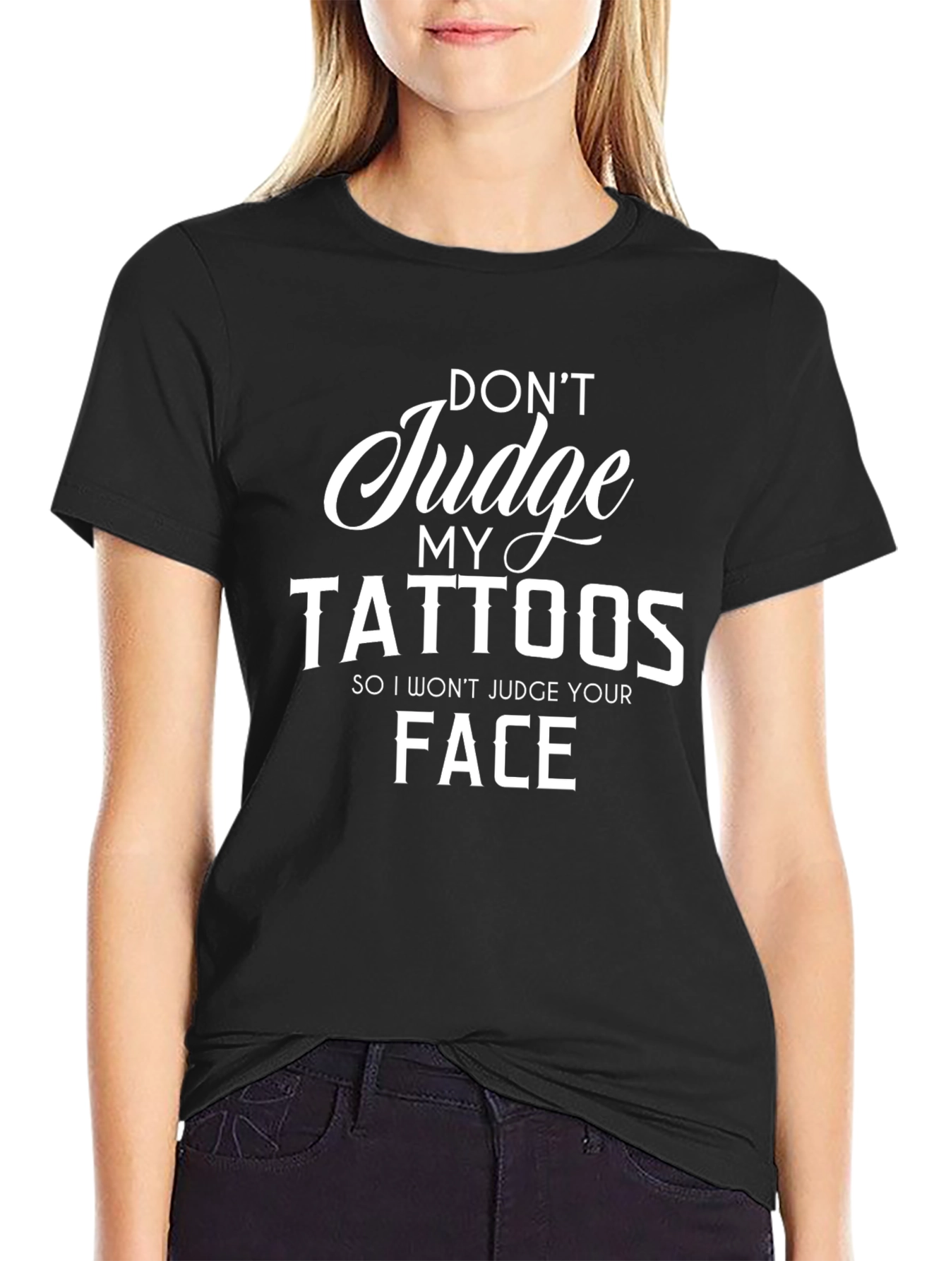 Black Don't Judge My Tattoos Graphic Tee view 2