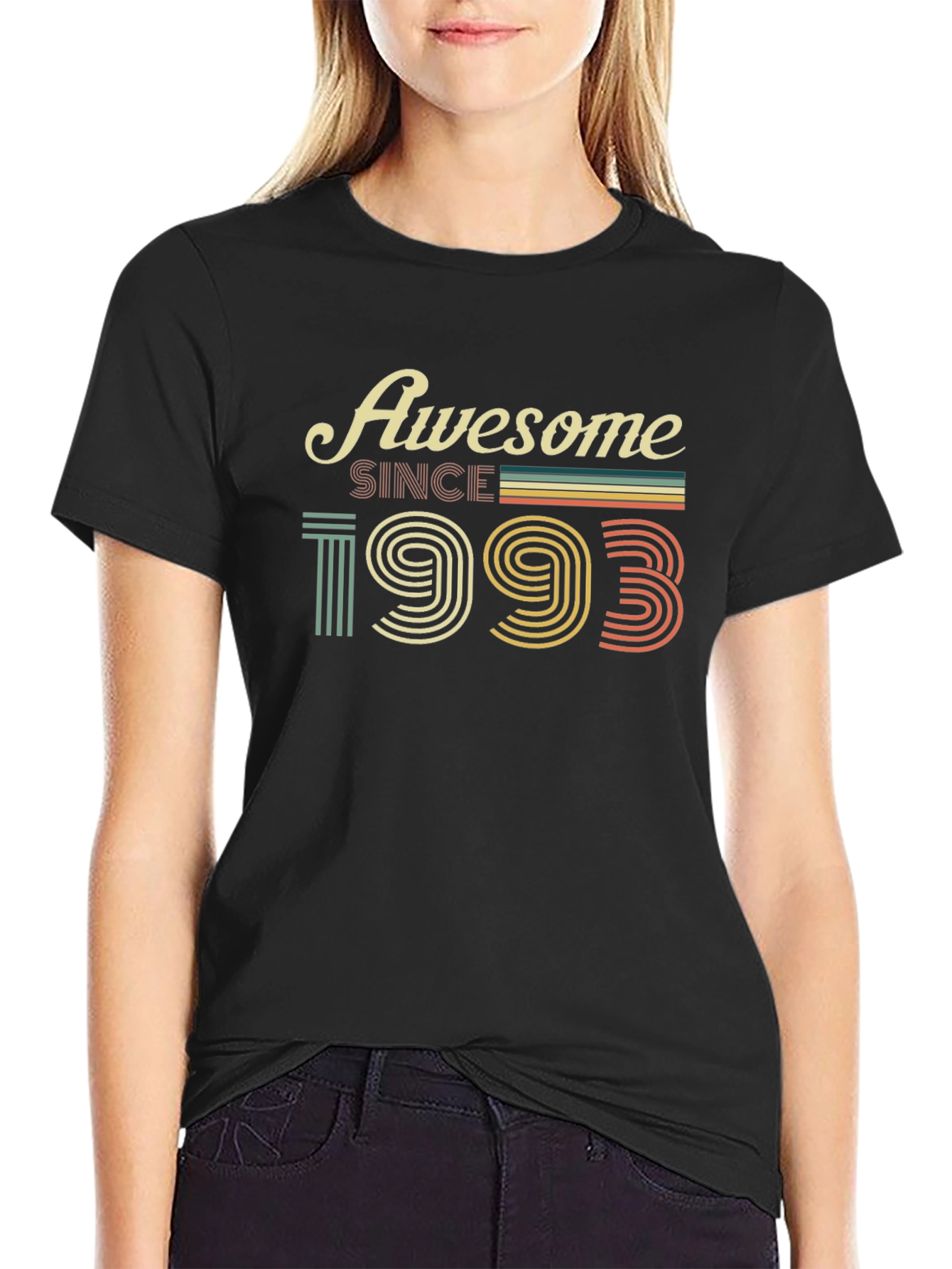 Black Awesome Since 1993 Graphic T-Shirt view 2