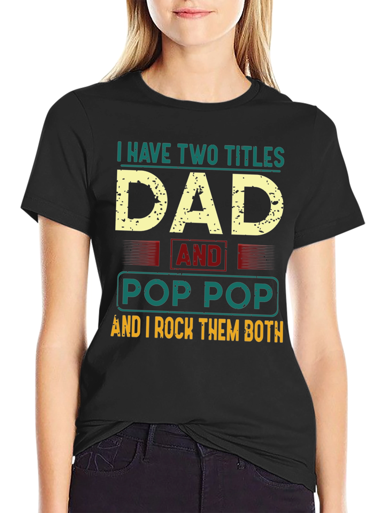 Black Dad and Pop Pop T-Shirt view 2