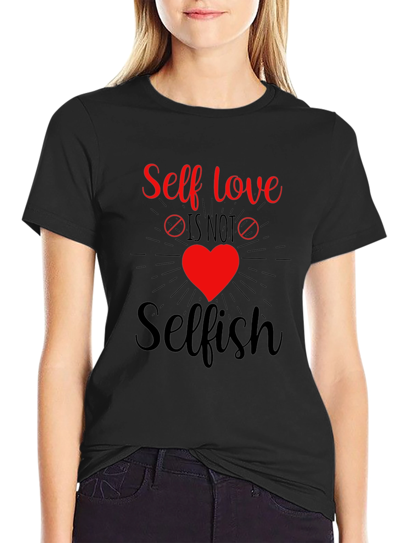 Black Self Love Is Not Selfish Graphic Tee view 2