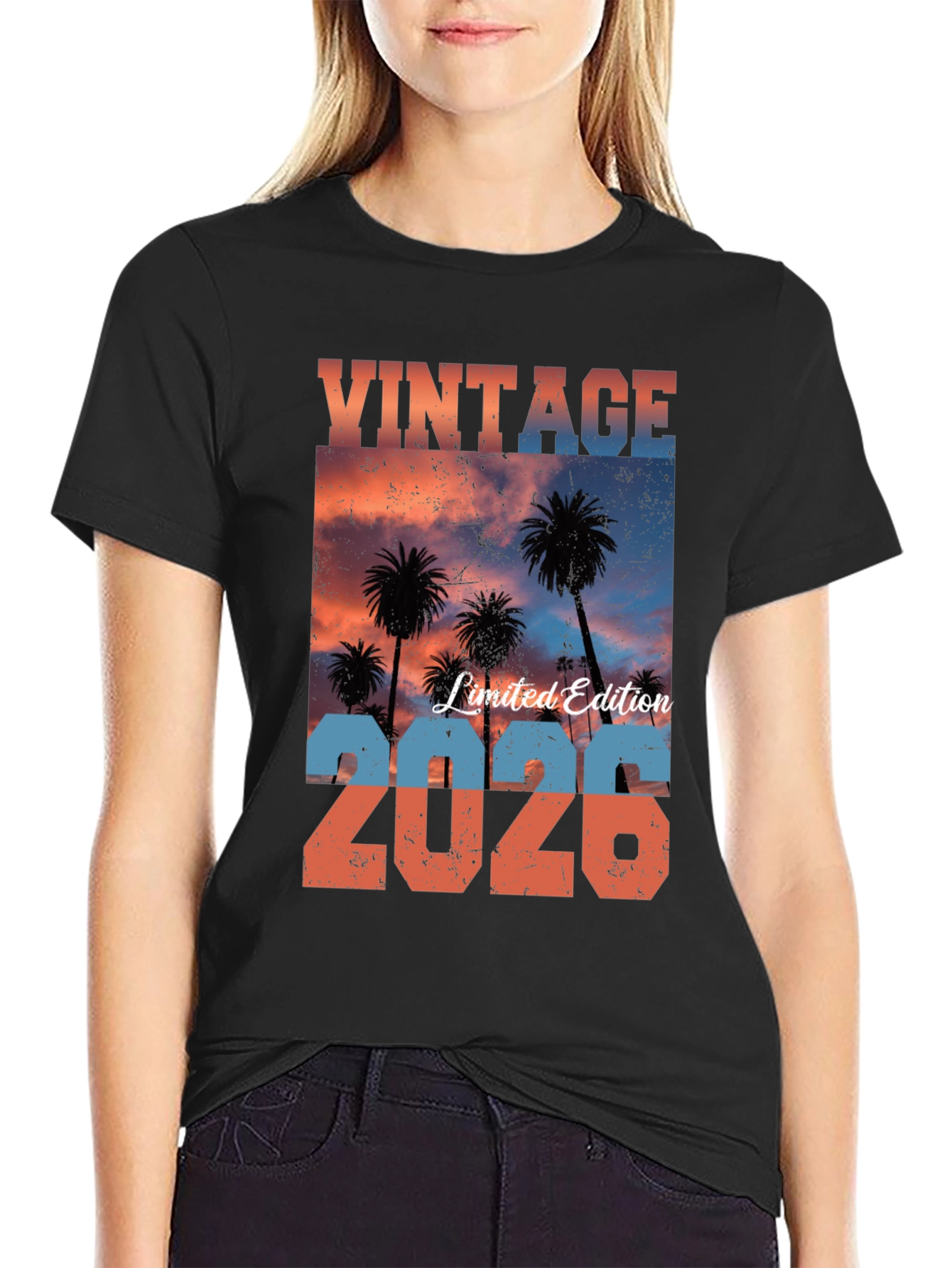 Black Vintage 2026 Limited Edition Graphic T-Shirt view 2