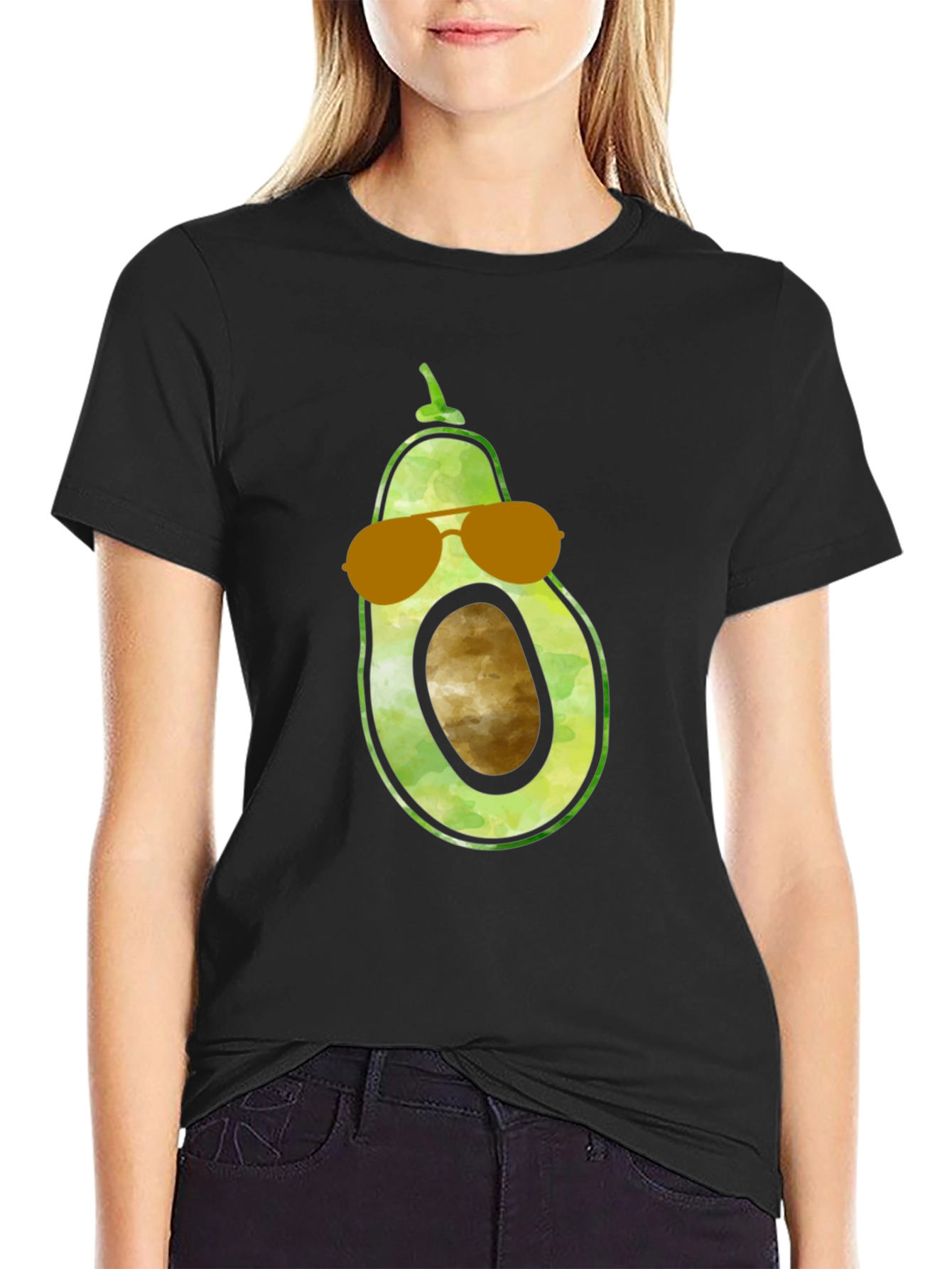 Black Cool Avocado Graphic Tee view 2