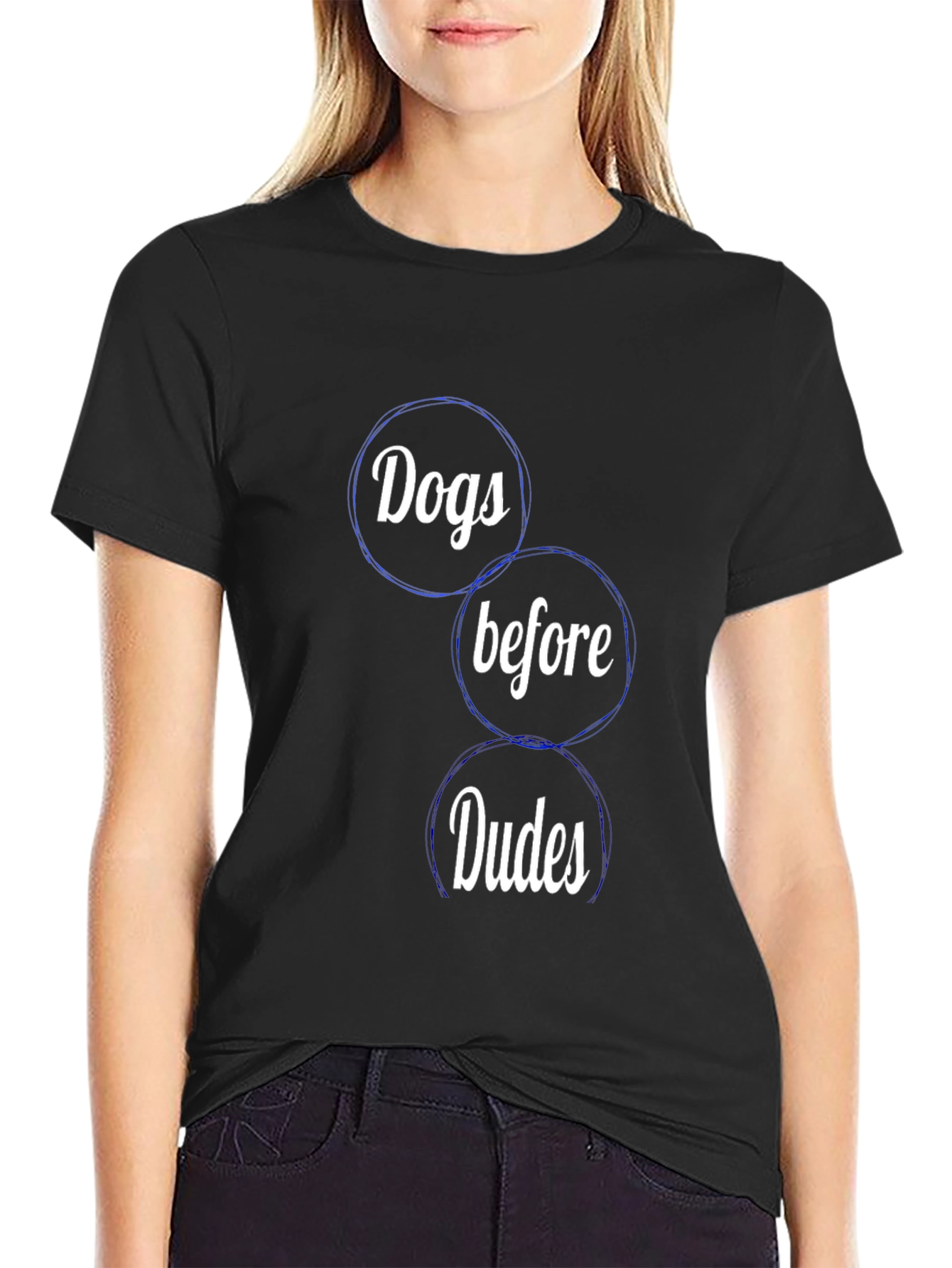 Black Dogs Before Dudes Graphic Tee - Black view 2