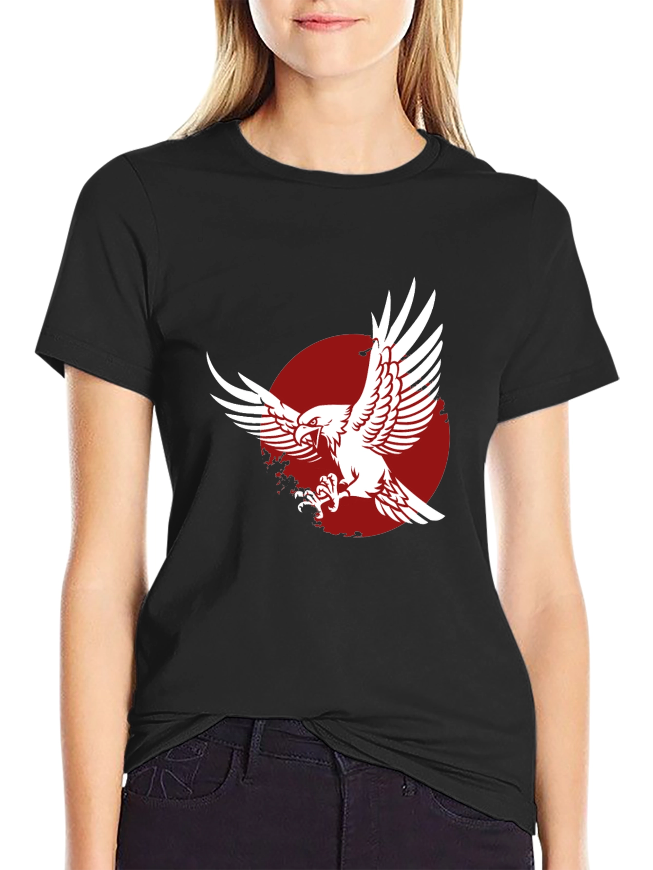 Black Eagle Graphic Tee - Black Stylish Design view 2