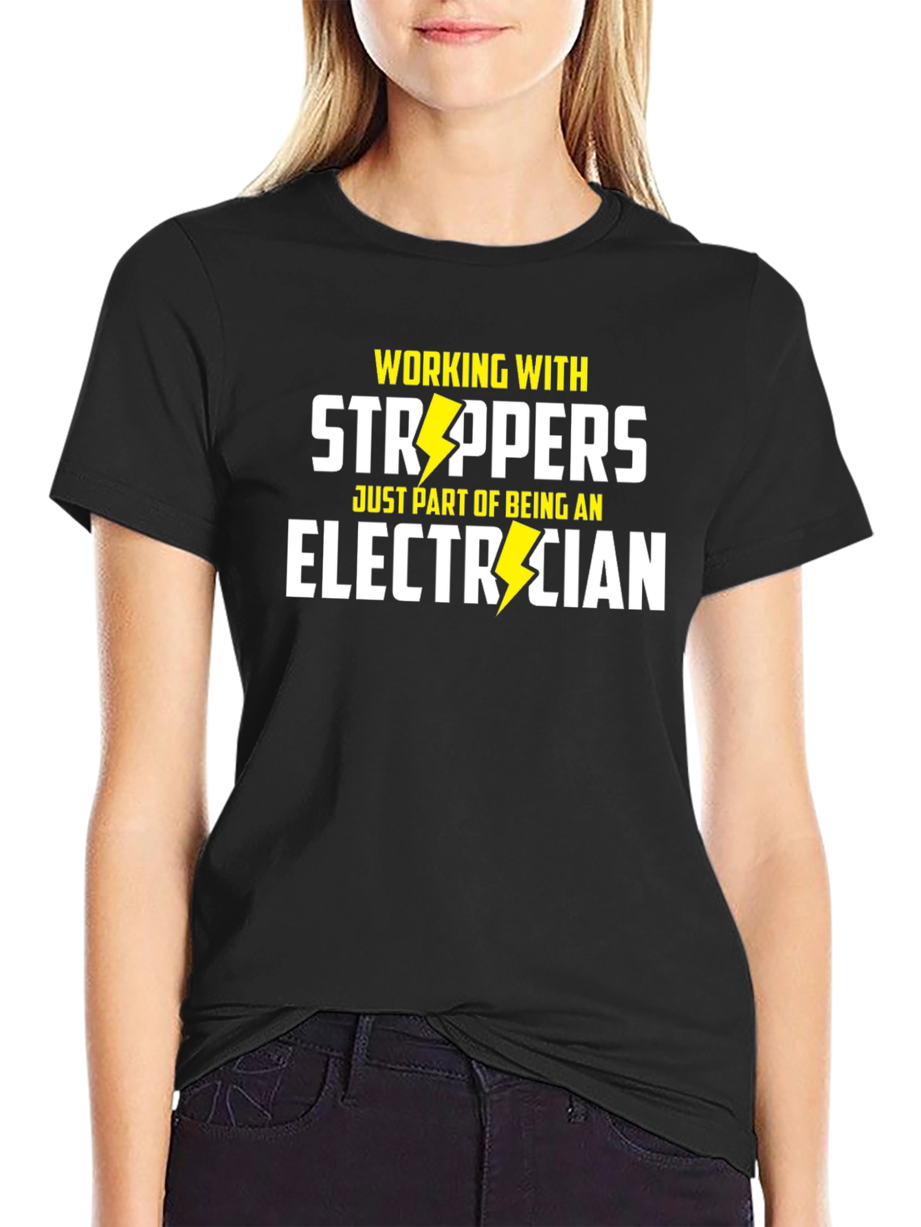 Black Strippers Electrician T-Shirt view 2