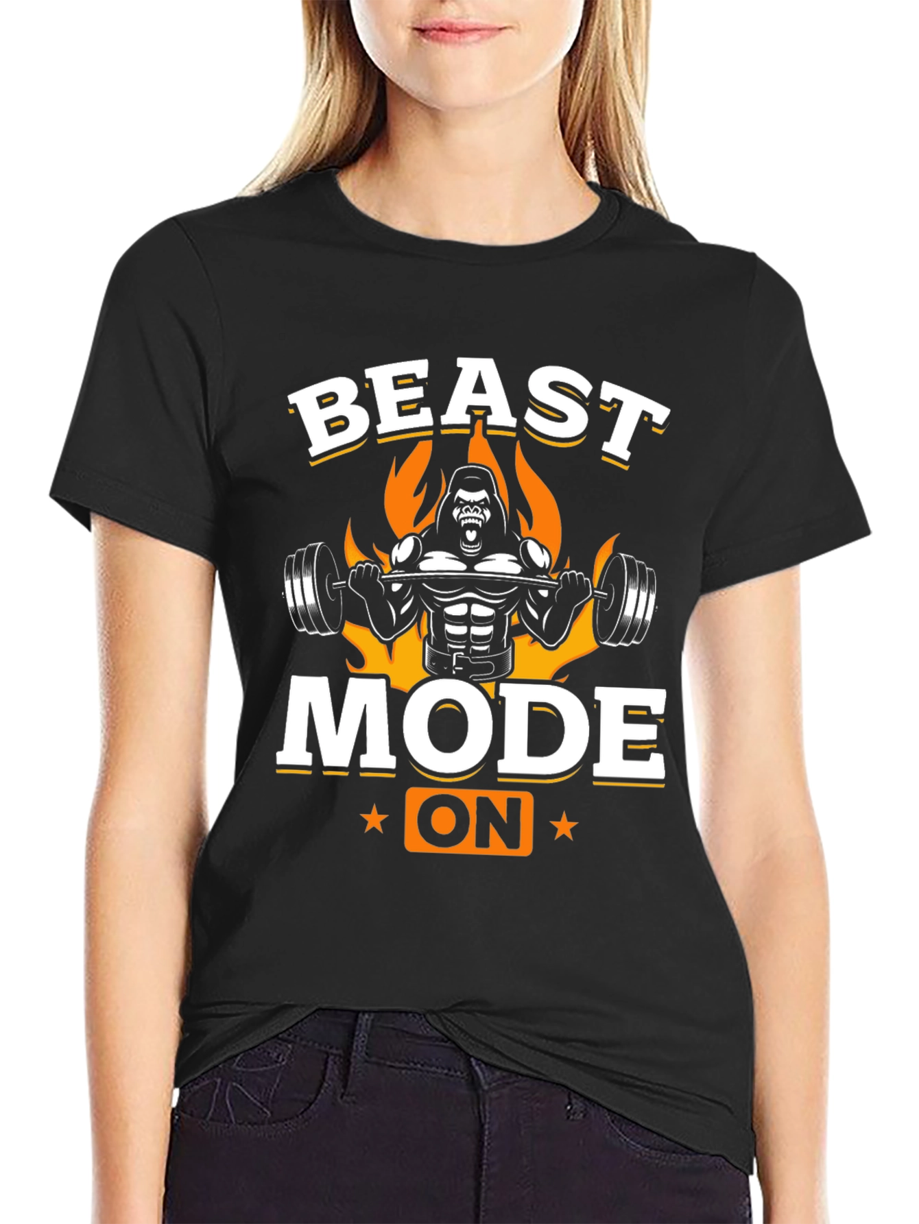 Black Beast Mode On Gorilla Gym T-Shirt view 2