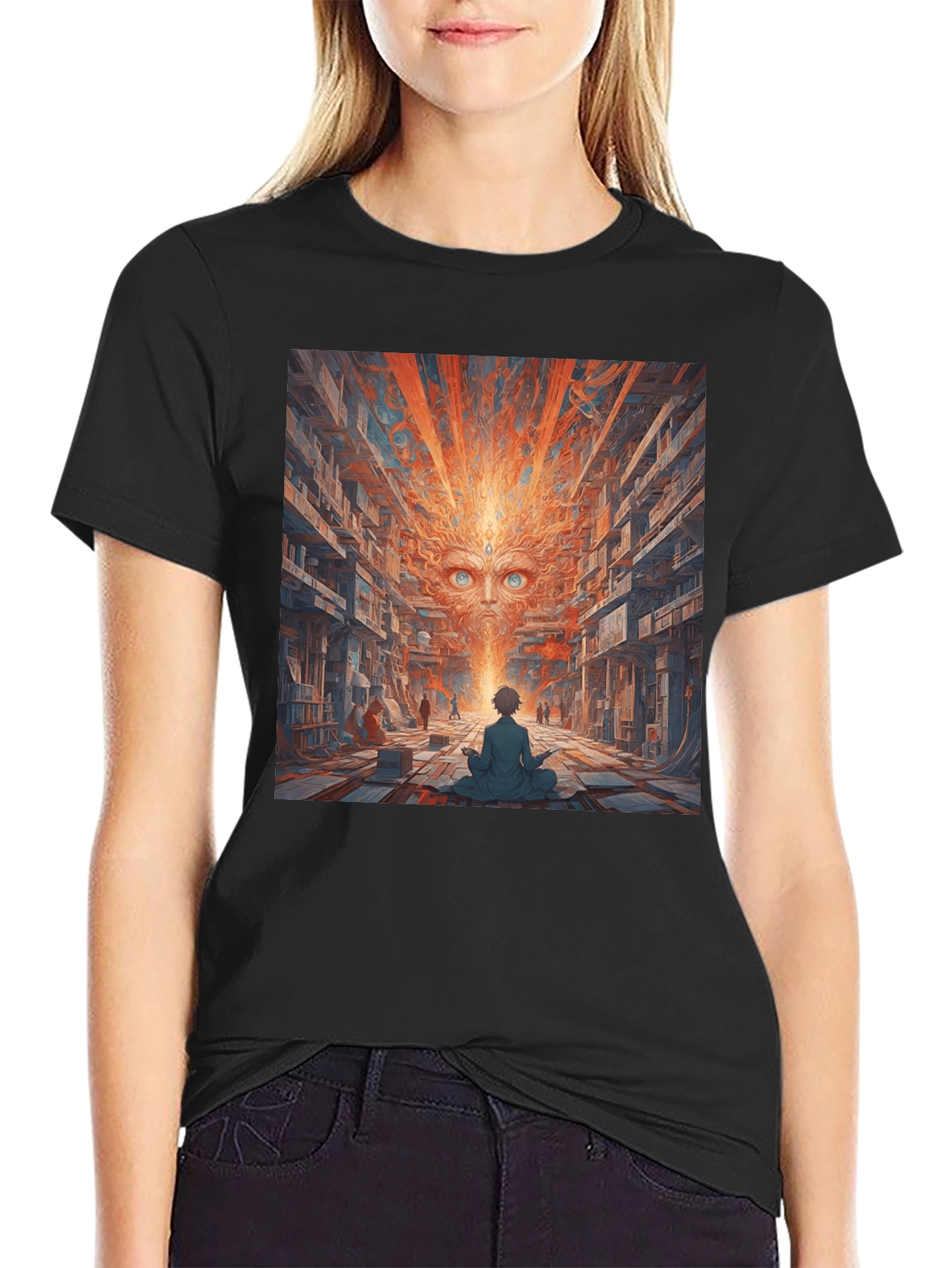 Black Meditative Mind T-Shirt view 2