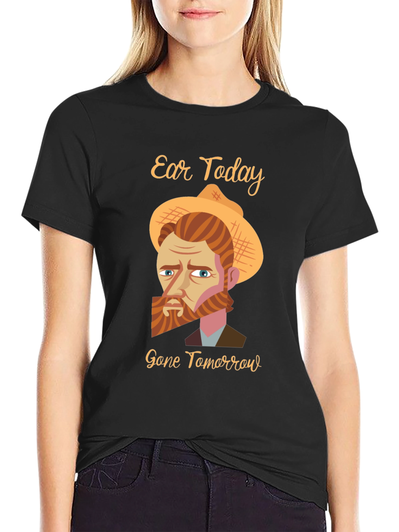 Black Ear Today Gone Tomorrow T-Shirt - Van Gogh Funny Tee view 2