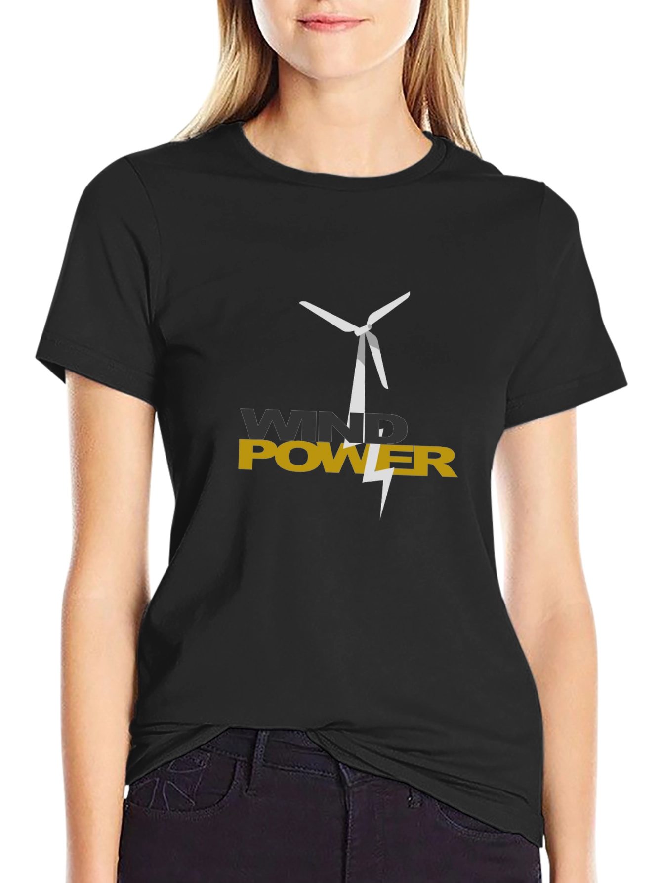 Black Wind Power Graphic Tee - Eco-Friendly Design view 2