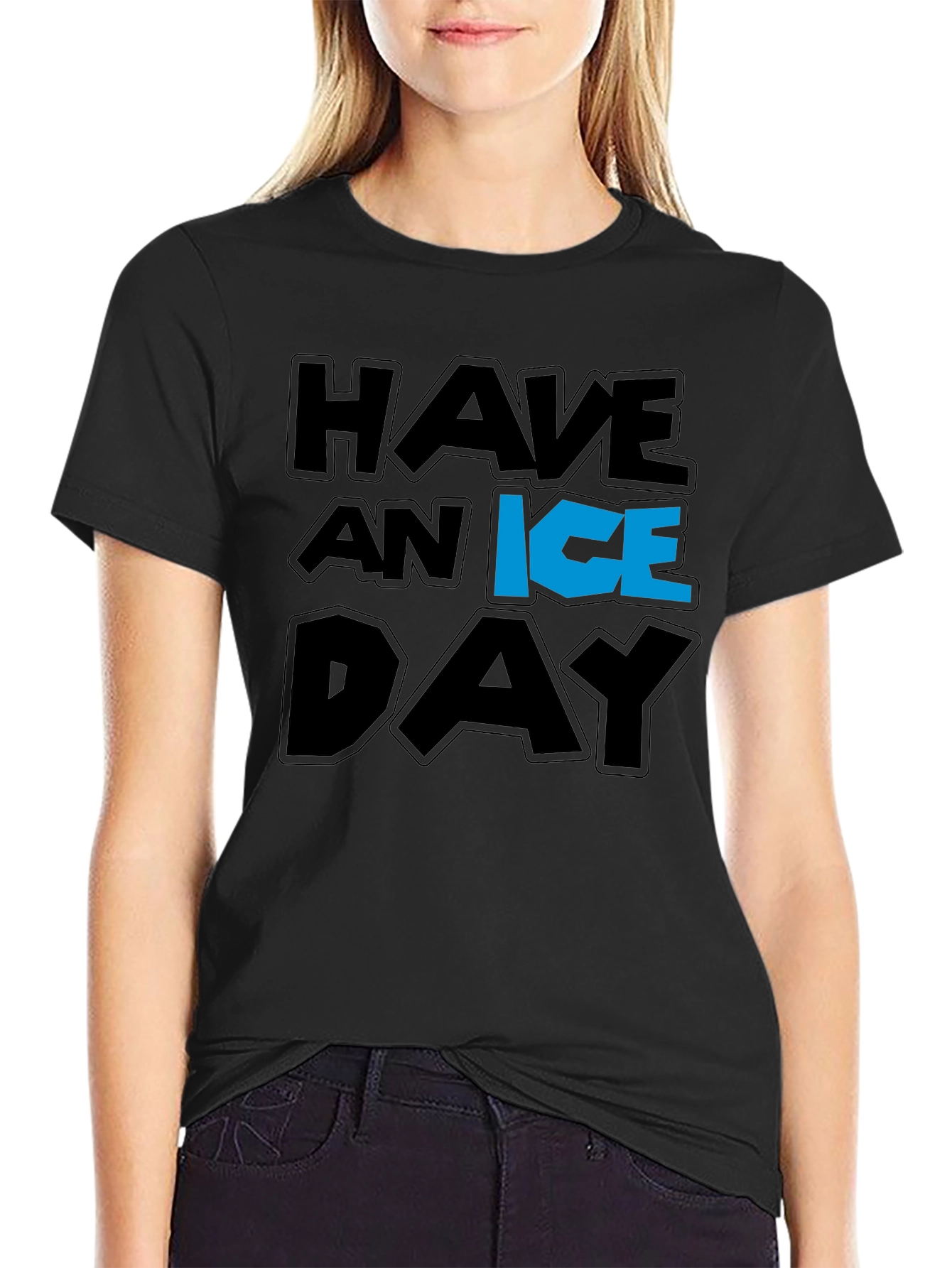 Black Have an Ice Day Graphic T-Shirt view 2