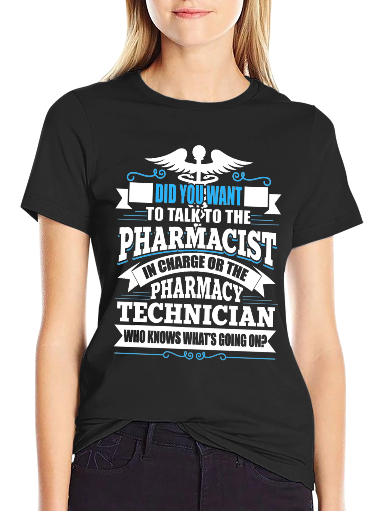 Black Pharmacy Technician T-Shirt view 2