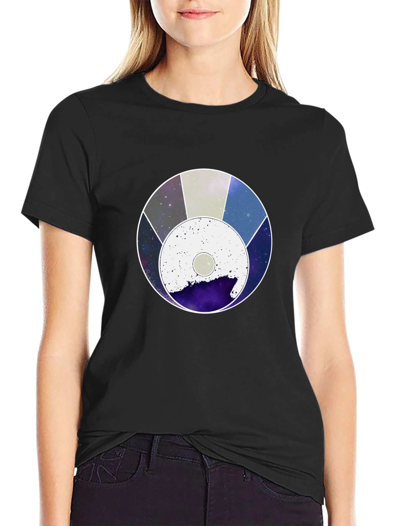 Black Space Circle Black Graphic Tee view 2