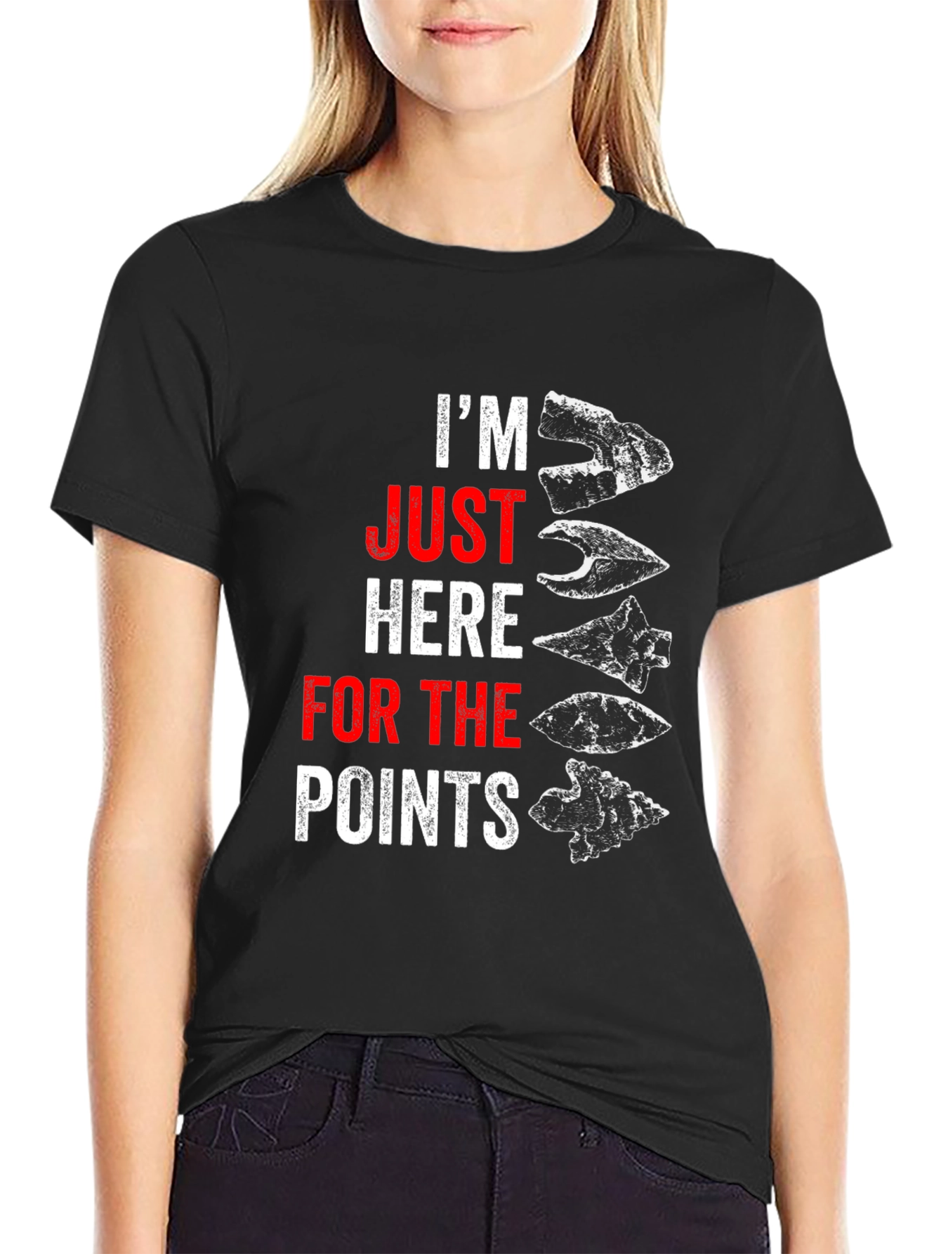 Black I'm Just Here For The Points T-Shirt view 2