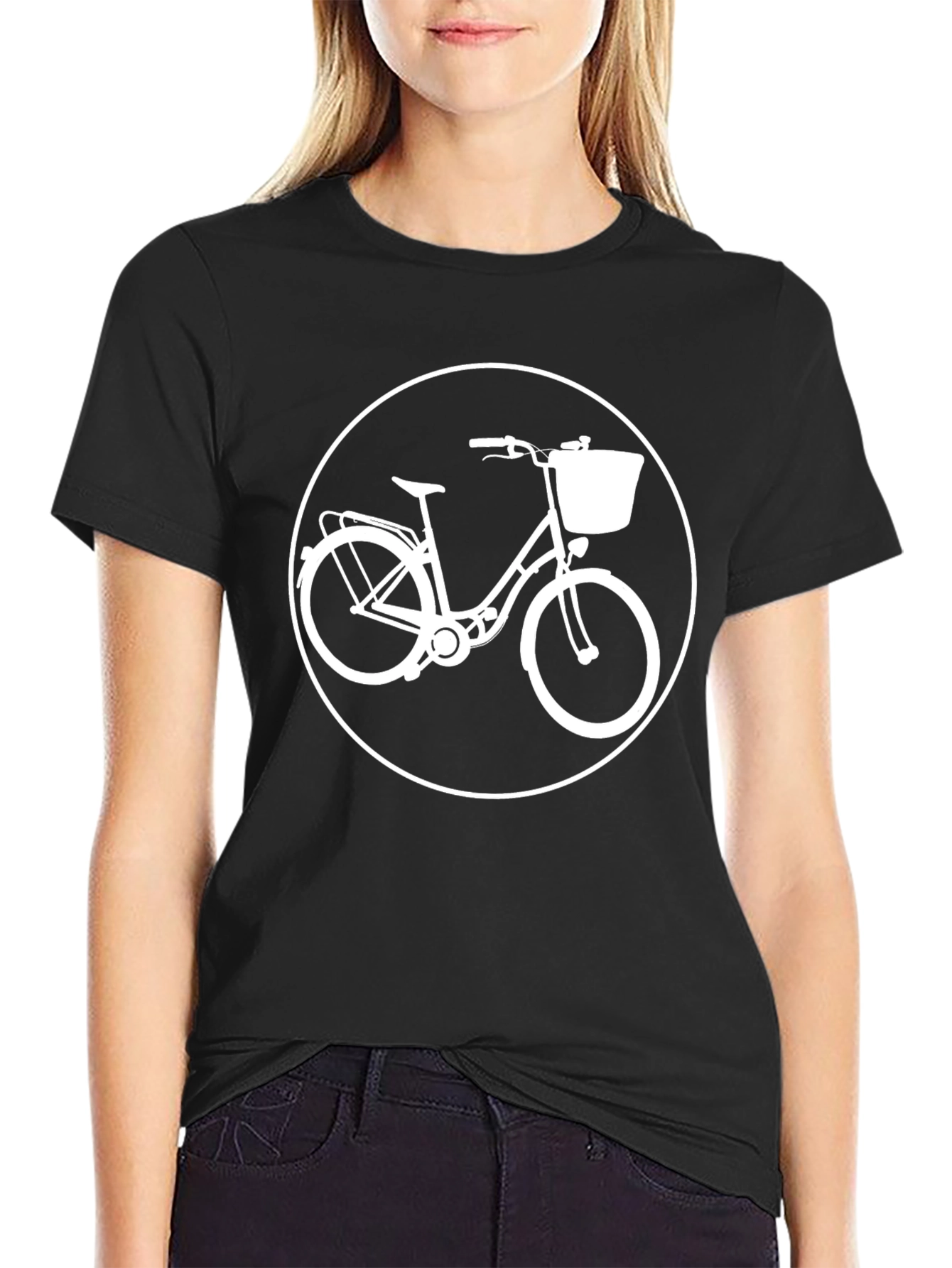 Black Retro Bicycle T-Shirt - Classic Style view 2