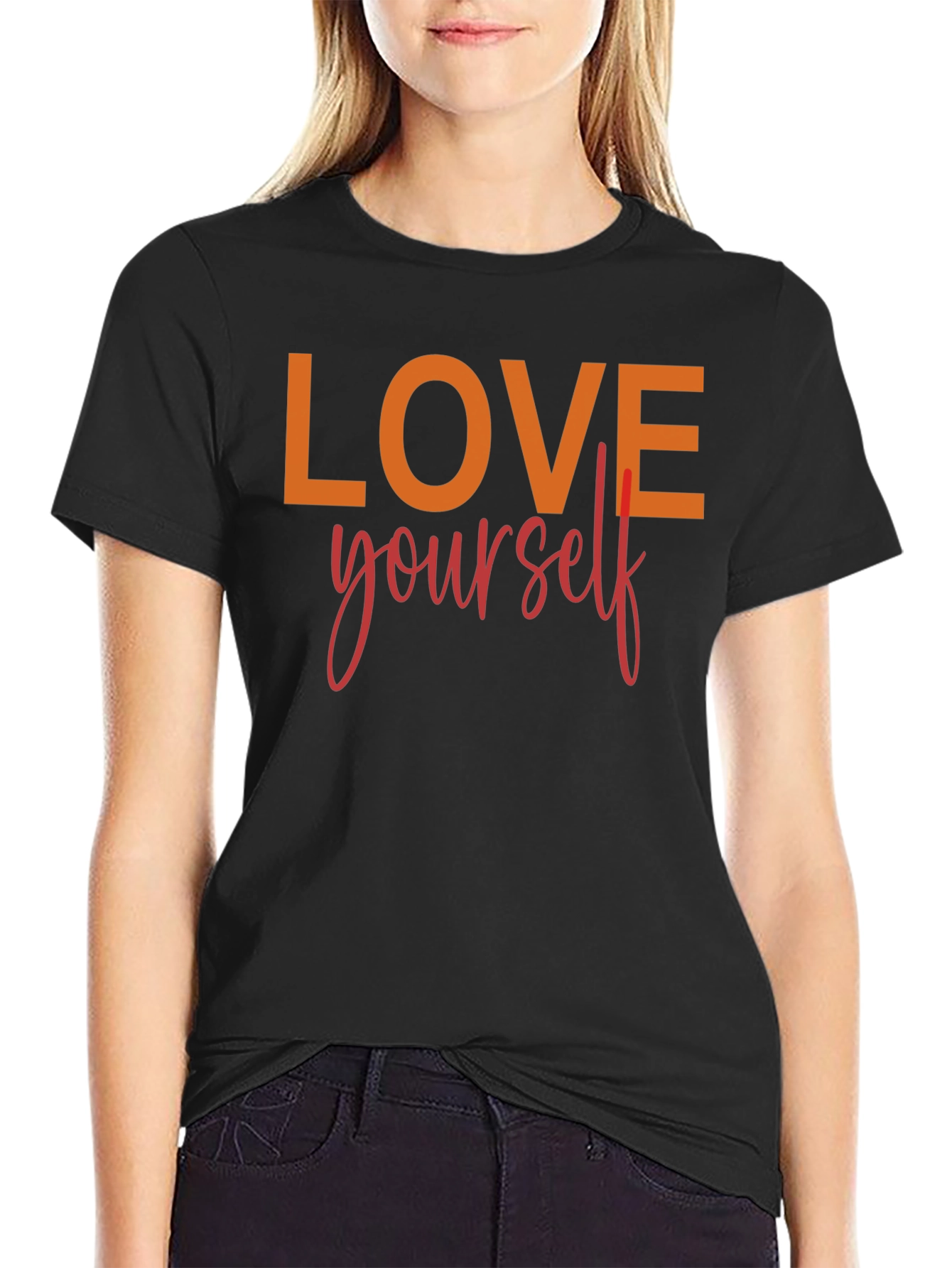 Black Love Yourself Graphic Tee - Black view 2